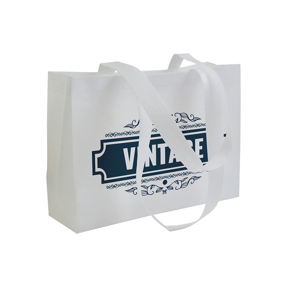 Immagine Shopper con soffietto alla base in TNT 70 g/m2 termosaldato, manici lunghi