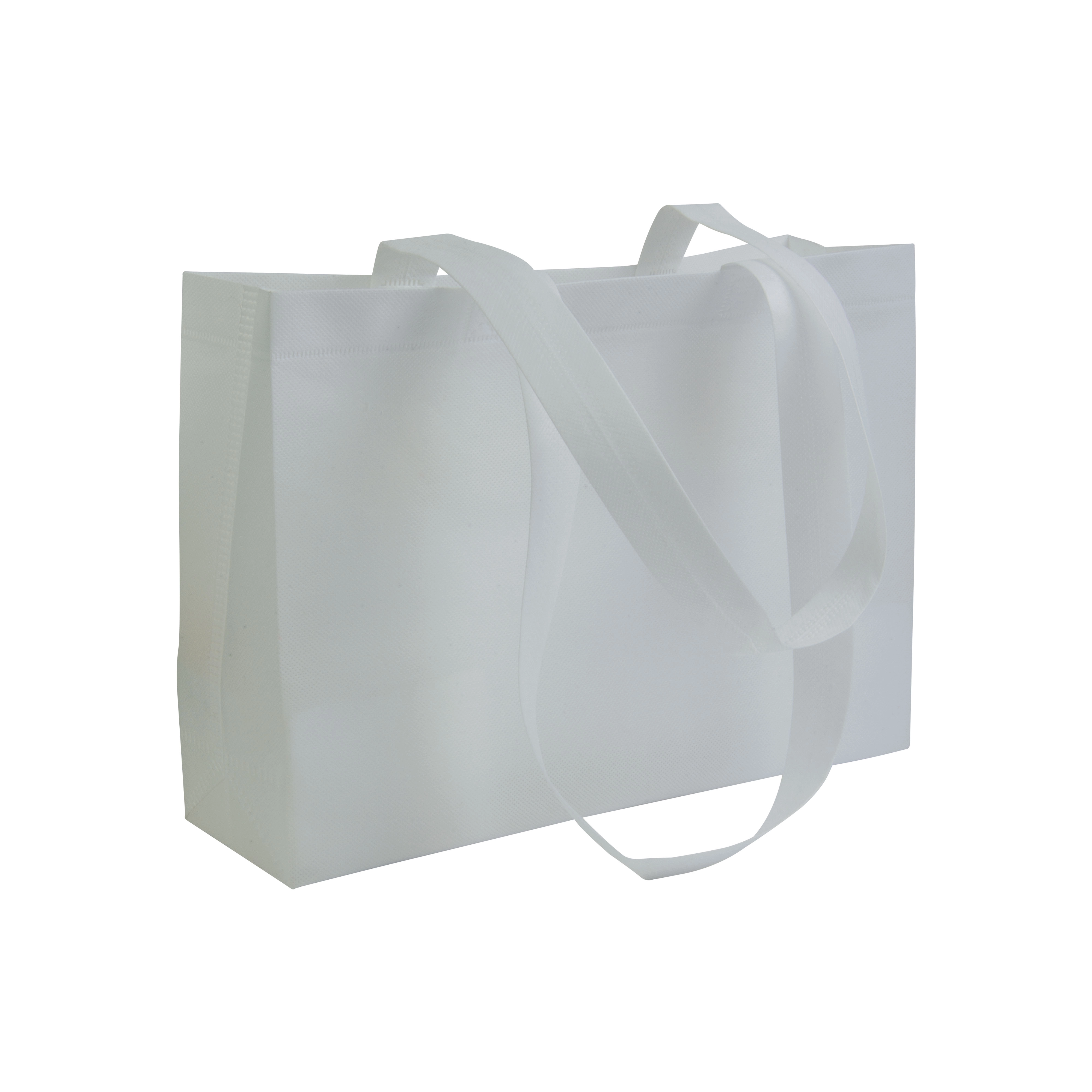 Immagine Shopper con soffietto alla base in TNT 70 g/m2 termosaldato, manici lunghi