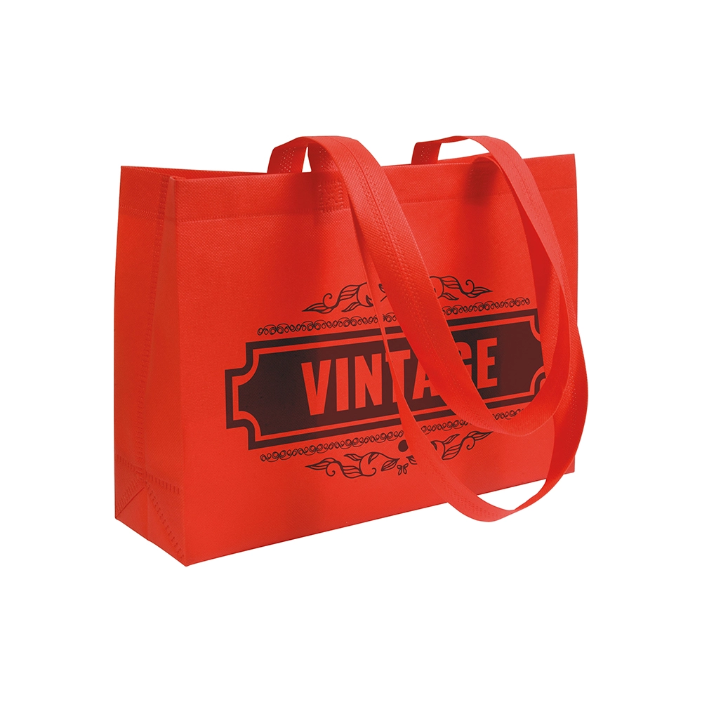 Immagine Shopper con soffietto alla base in TNT 70 g/m2 termosaldato, manici lunghi