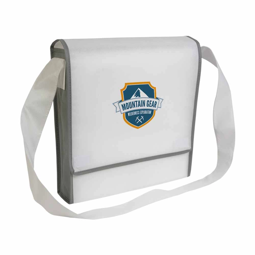 Immagine Borsa postino in TNT 80 g/m2 con chiusura in velcro e tracolla