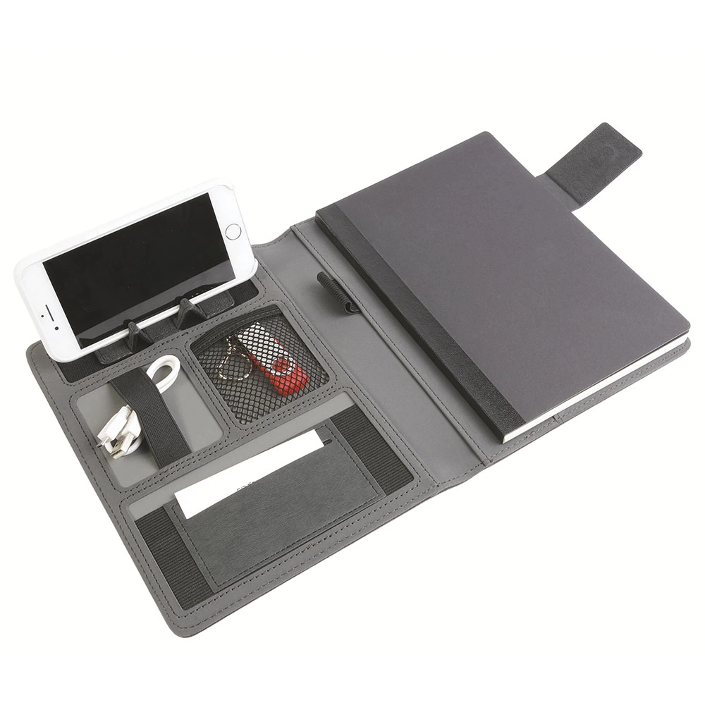 Immagine Tech organizer in tessuto mélange con quaderno a righe (A5)
