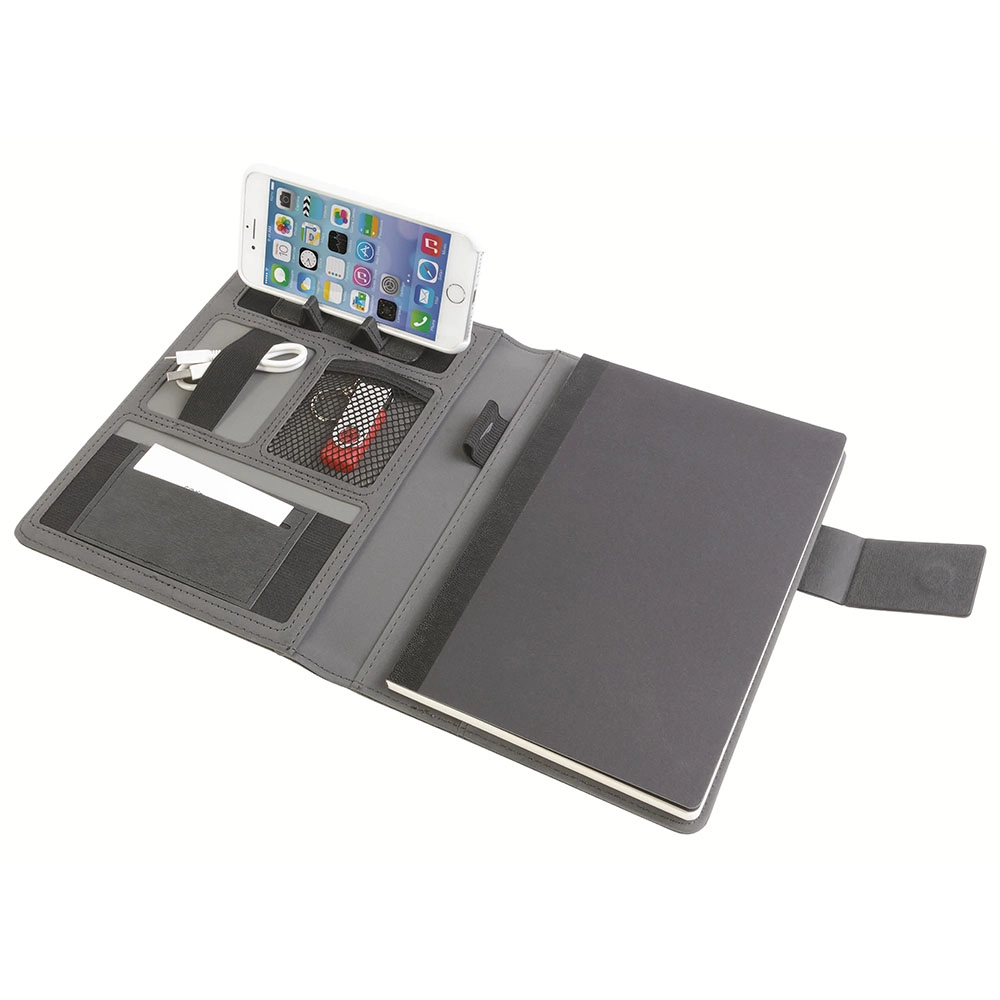 Immagine Tech organizer in tessuto mélange con quaderno a righe (A5)