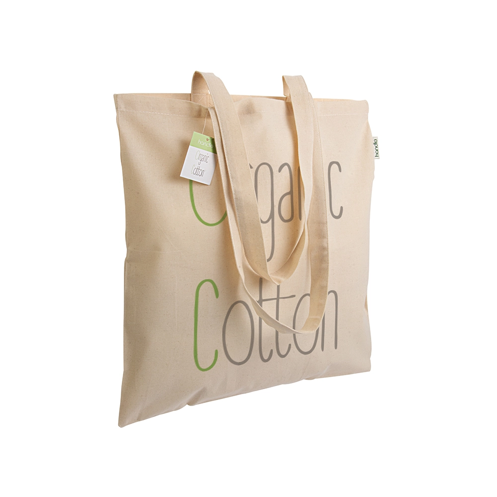 Immagine Shopper in cotone biologico 140 g/m2, manici lunghi