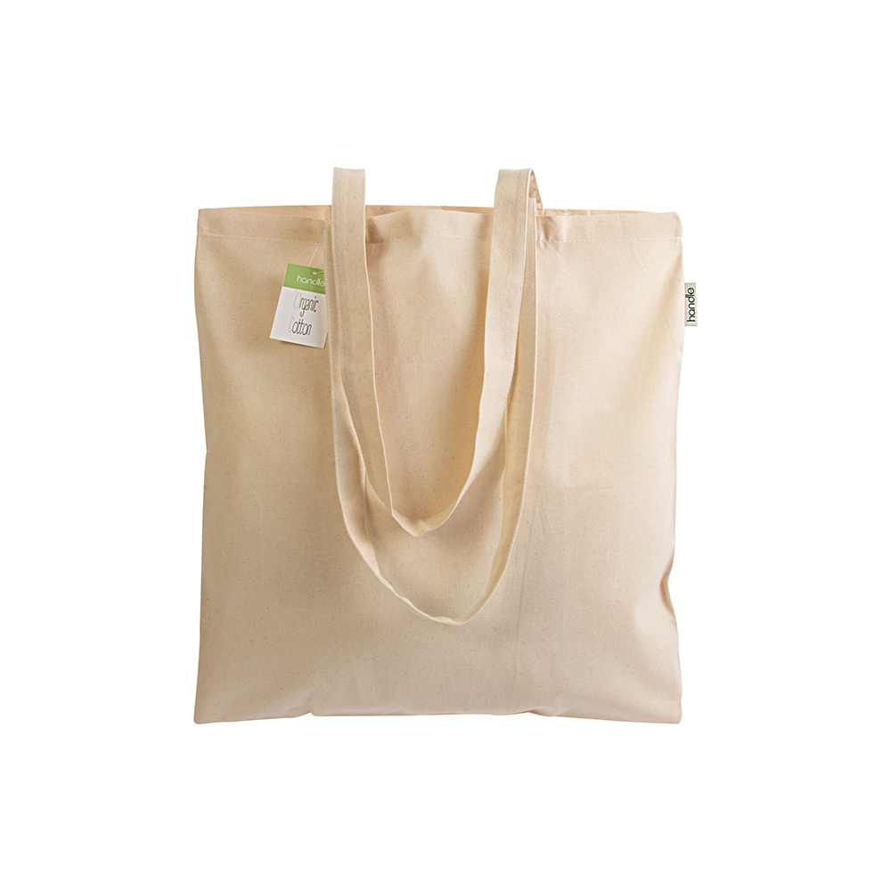 Immagine Shopper in cotone biologico 140 g/m2, manici lunghi