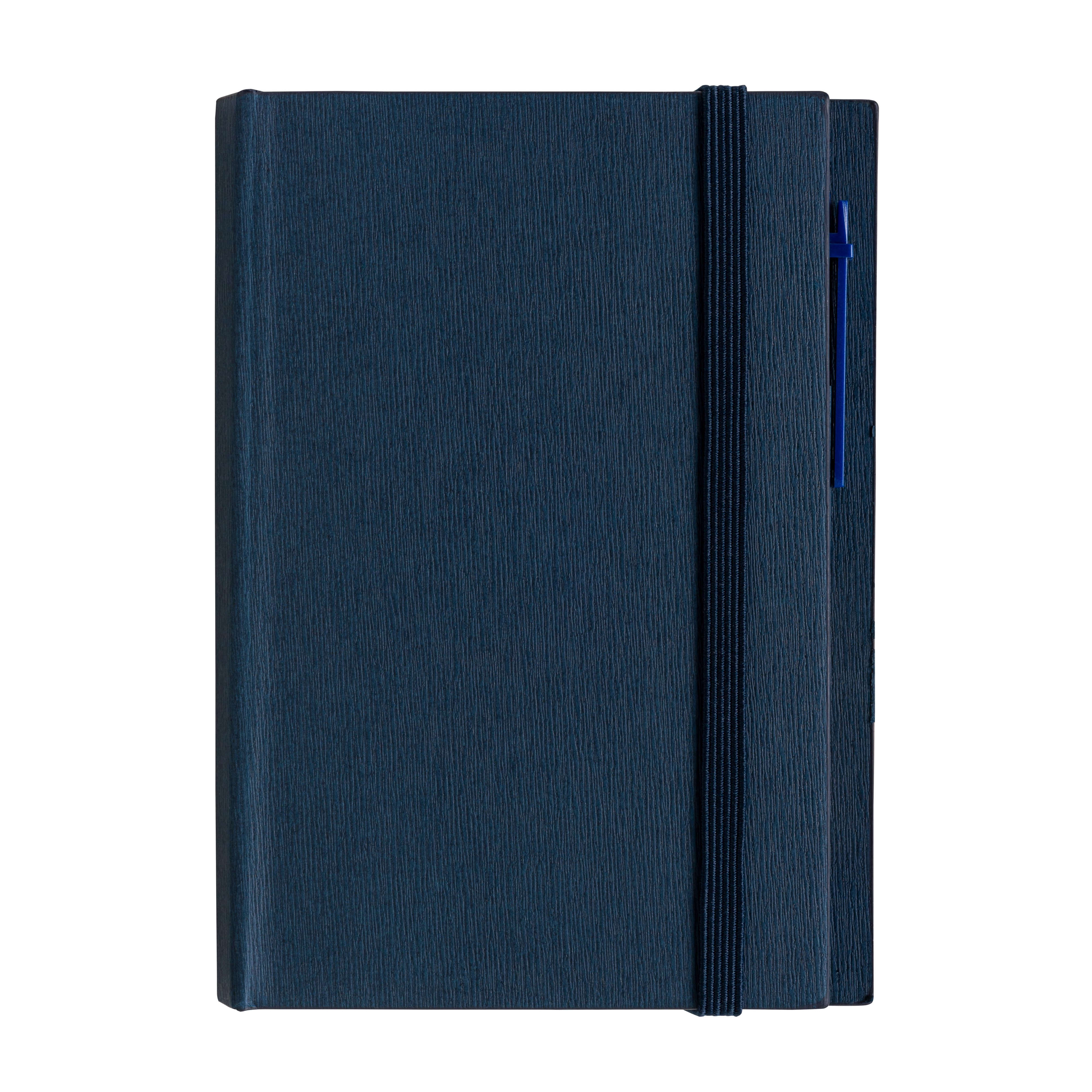 Immagine Block Notes in cartoncino con elastico colorato, penna, fogli a righe (70 pag.) e fogliett