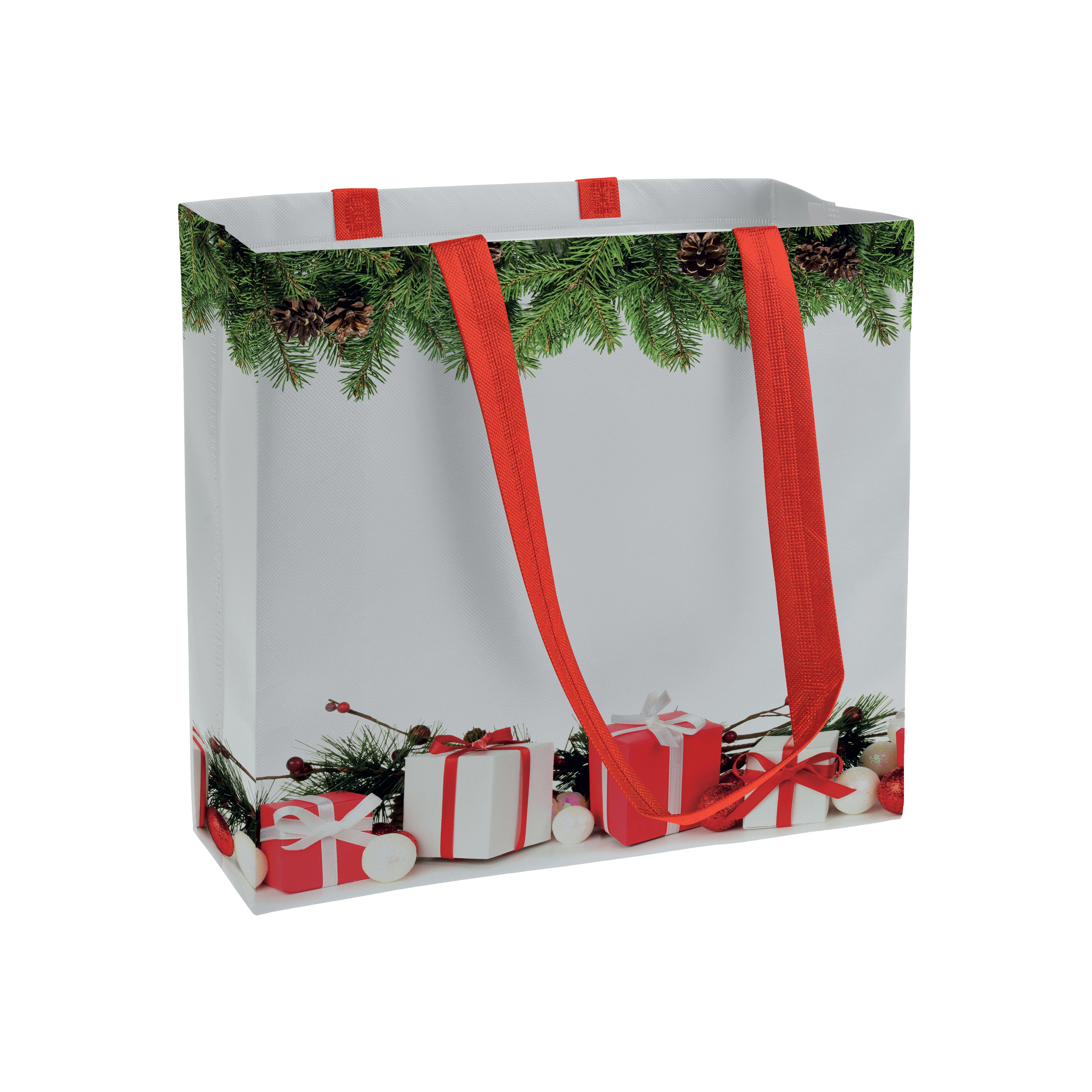 Immagine Shopper in TNT laminato con stampa a tema, manici lunghi e soffietto