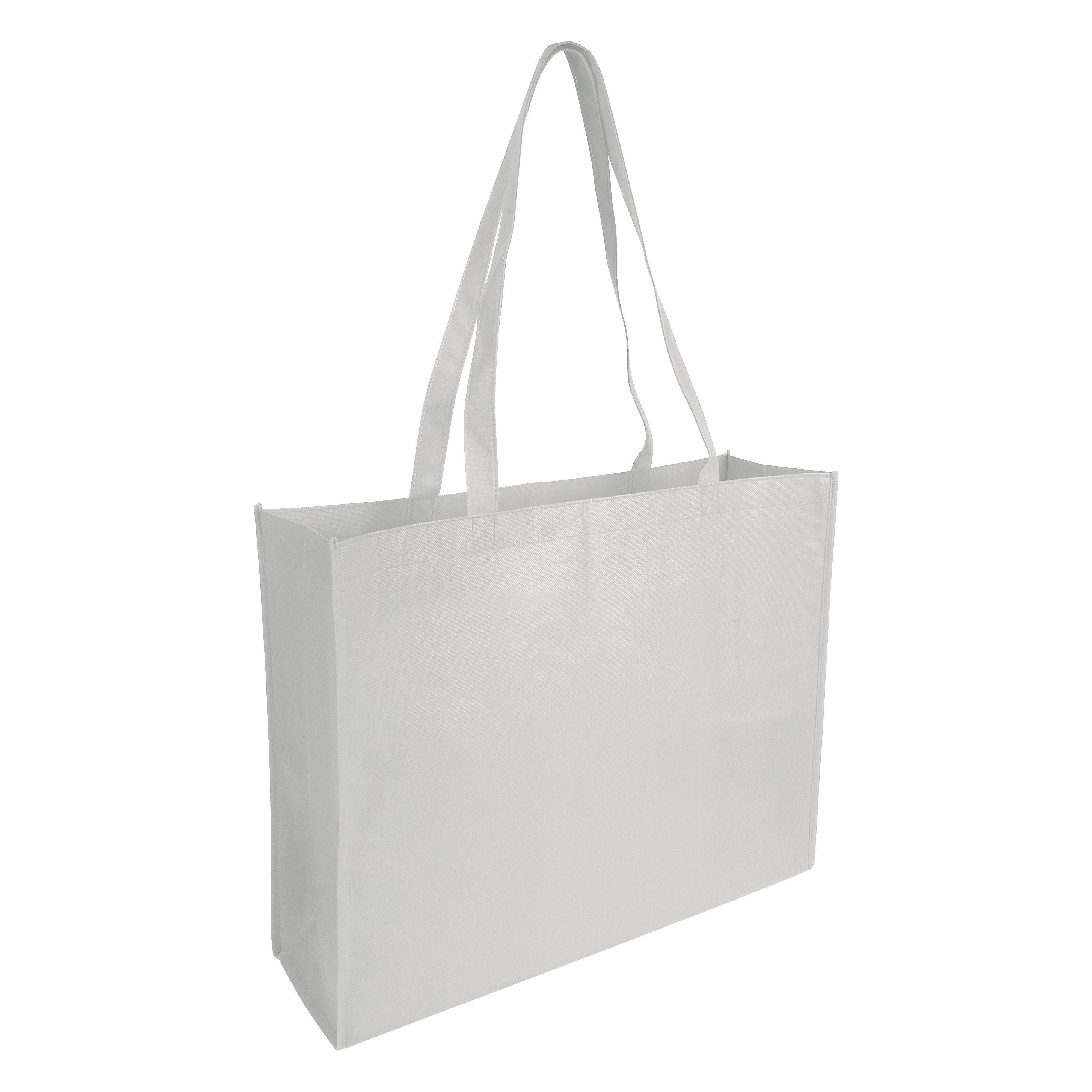Immagine Shopper con soffietto in TNT cucito, manici lunghi