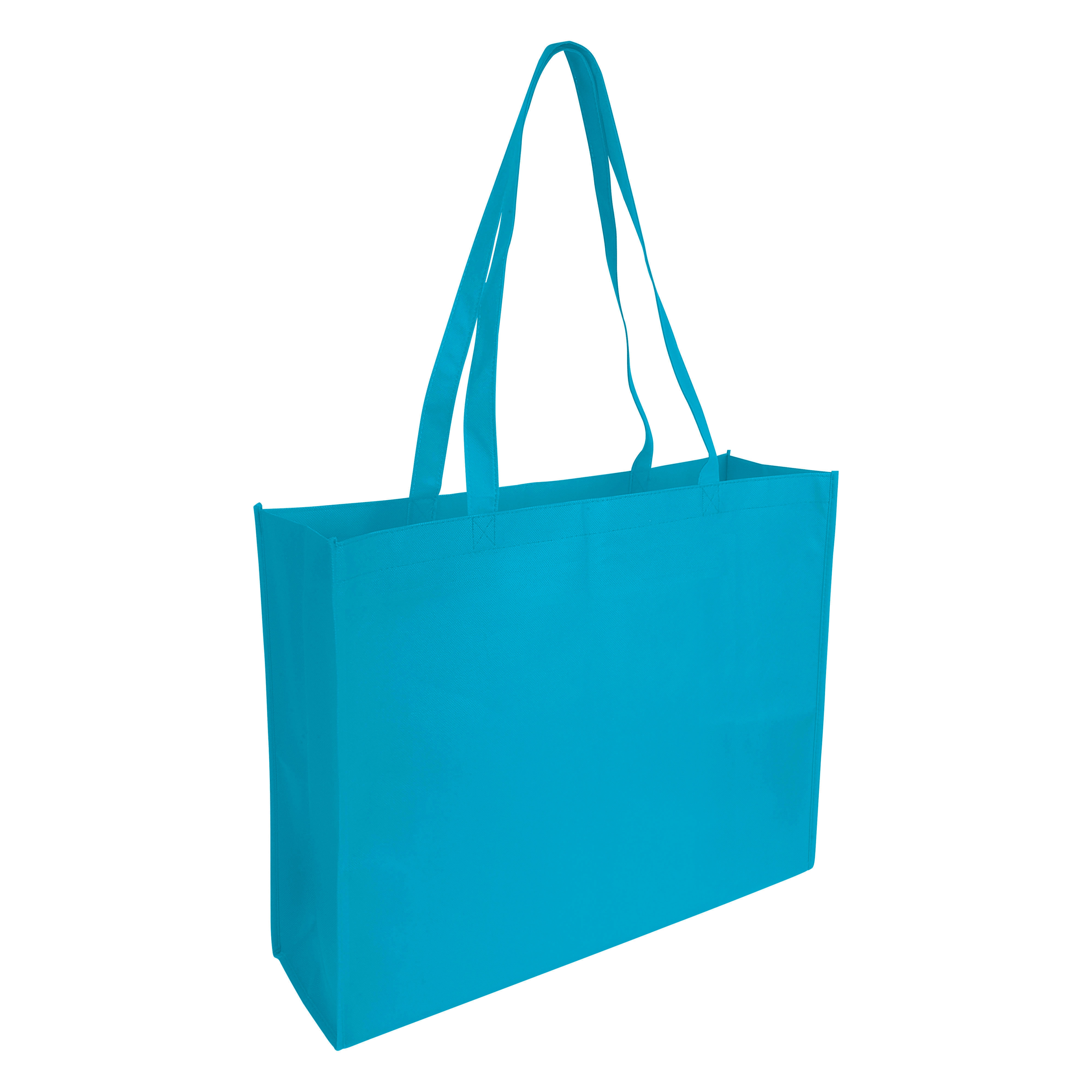 Immagine Shopper con soffietto in TNT cucito, manici lunghi