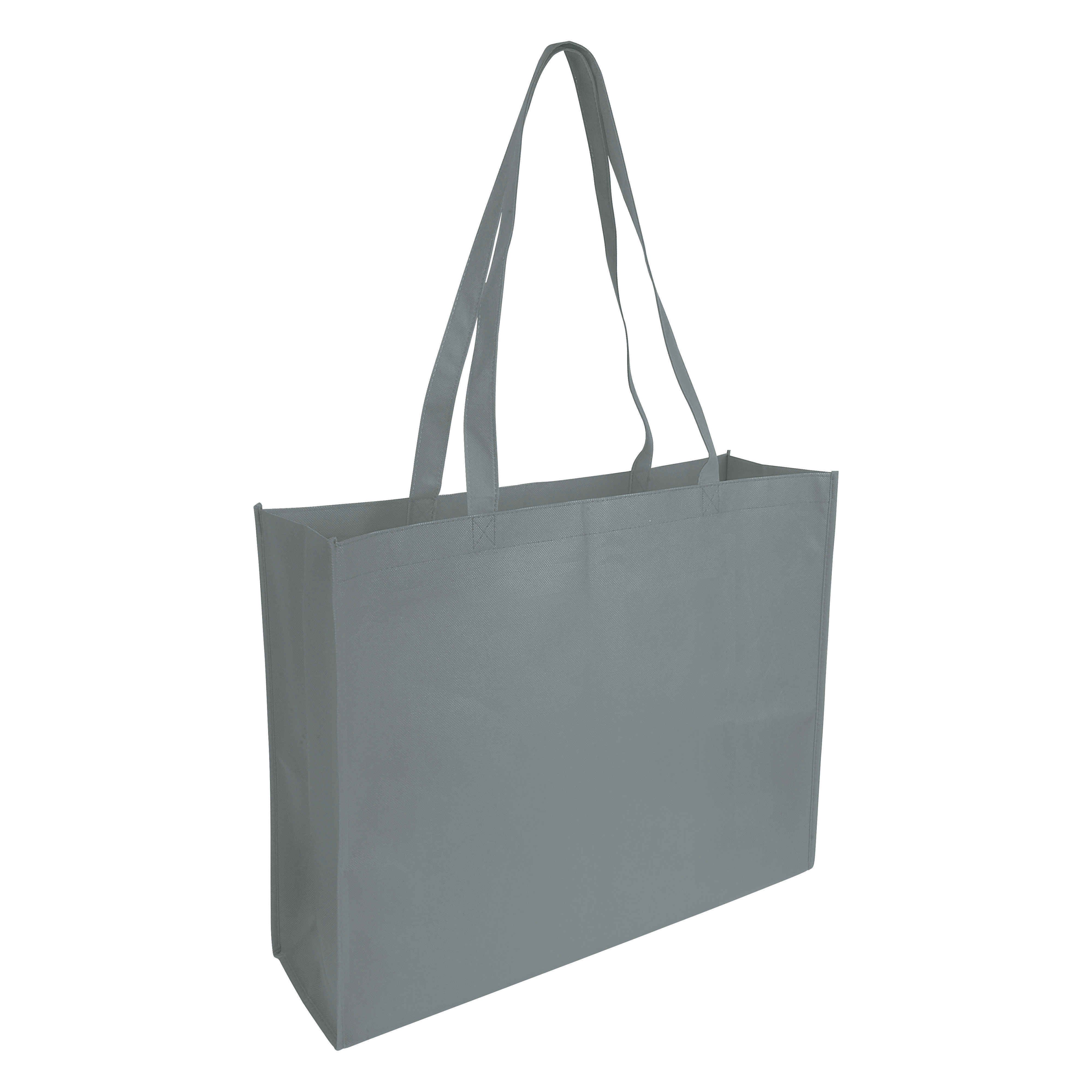 Immagine Shopper con soffietto in TNT cucito, manici lunghi
