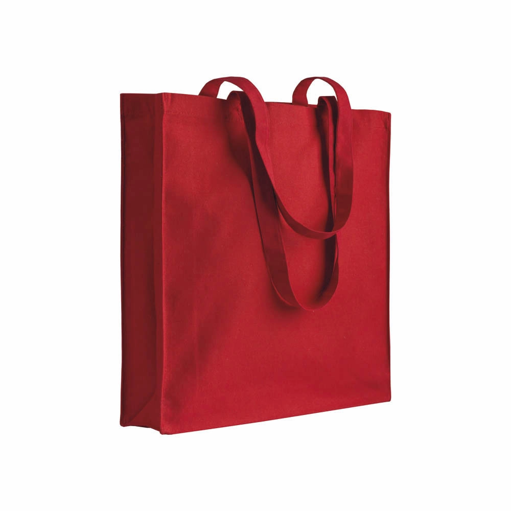 Immagine Shopper in cotone 180 g/m2, manici lunghi e soffietto
