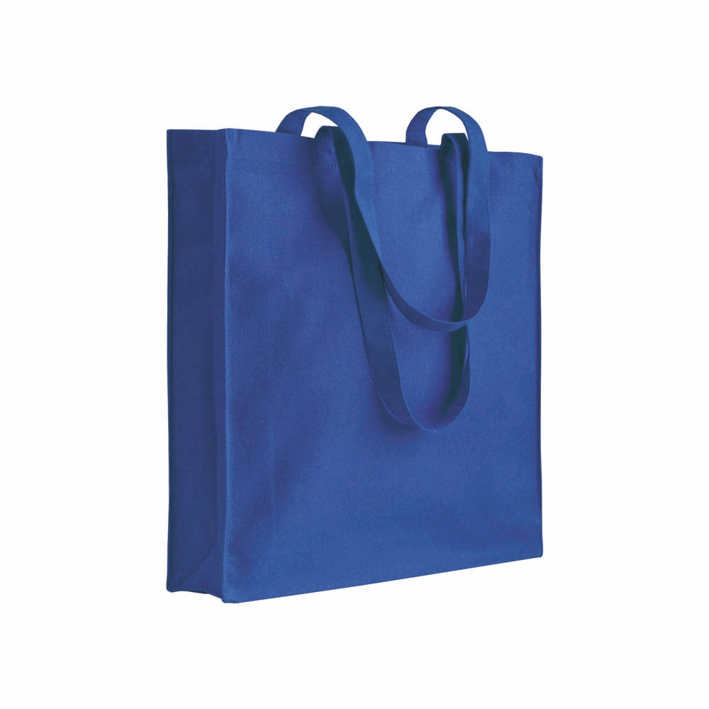 Immagine Shopper in cotone 180 g/m2, manici lunghi e soffietto