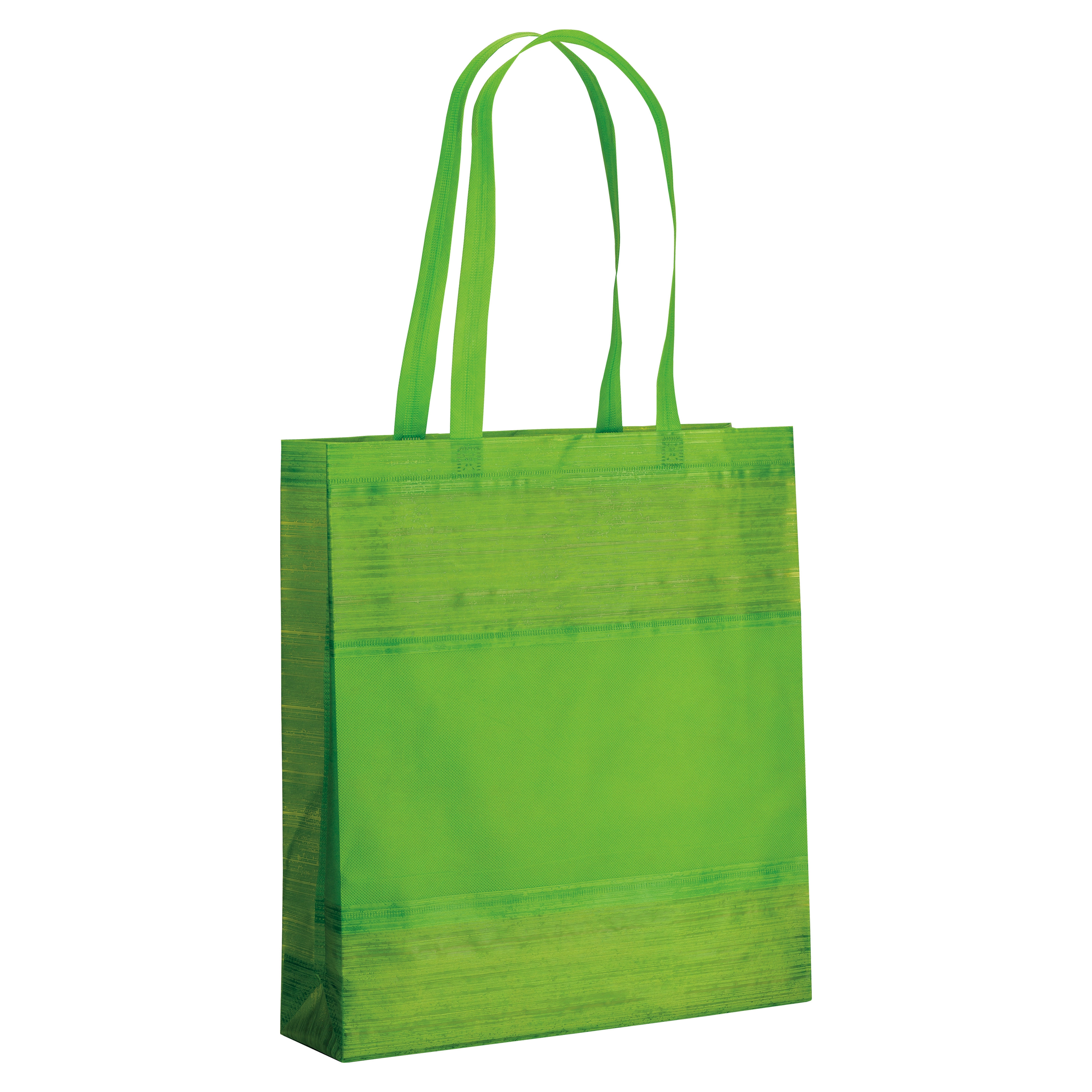 Immagine Shopper in TNT termosaldato con soffietto, manici 65 cm