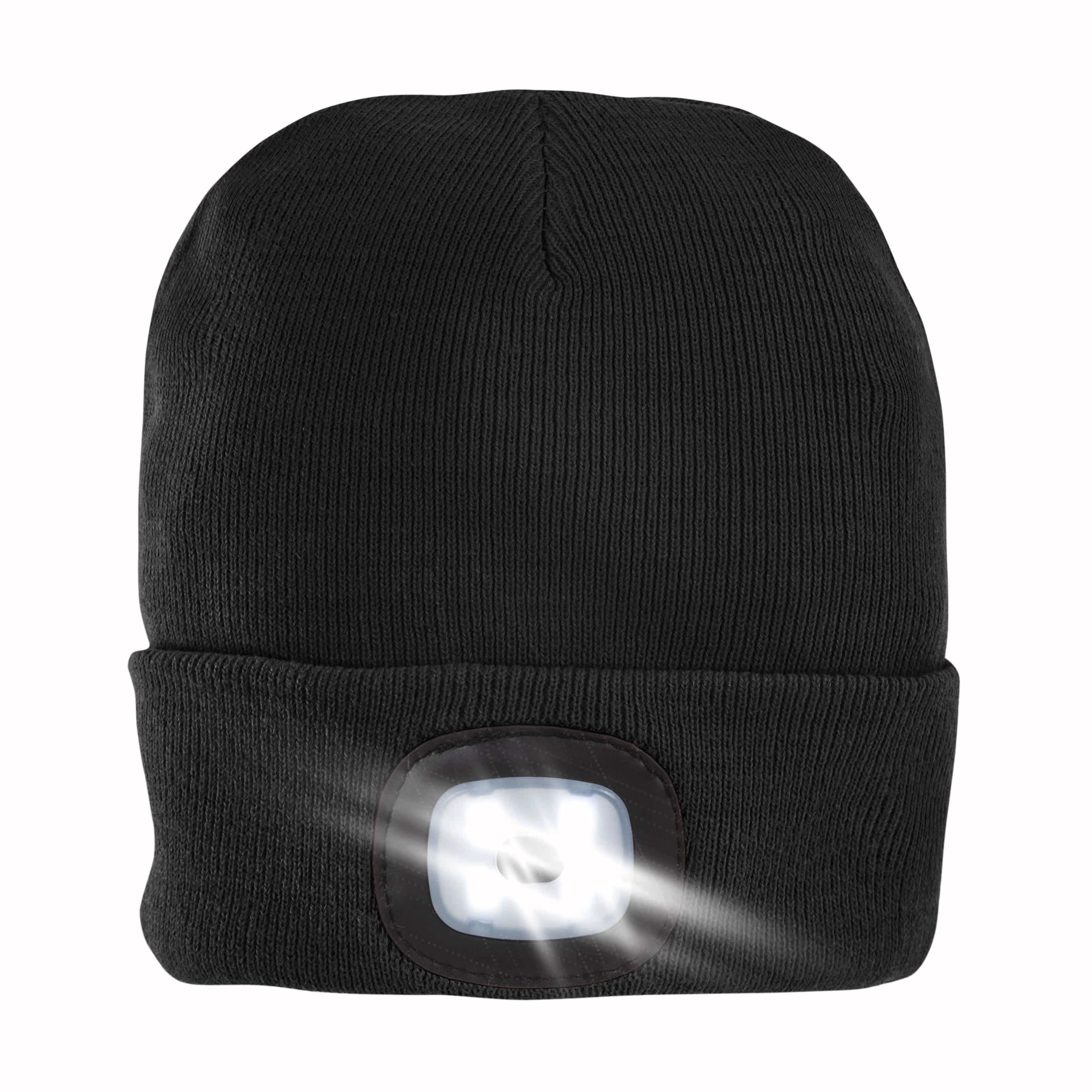 Immagine Cappellino in maglia 100% acrilico pesante con luce LED removibile e ricaricabile USB