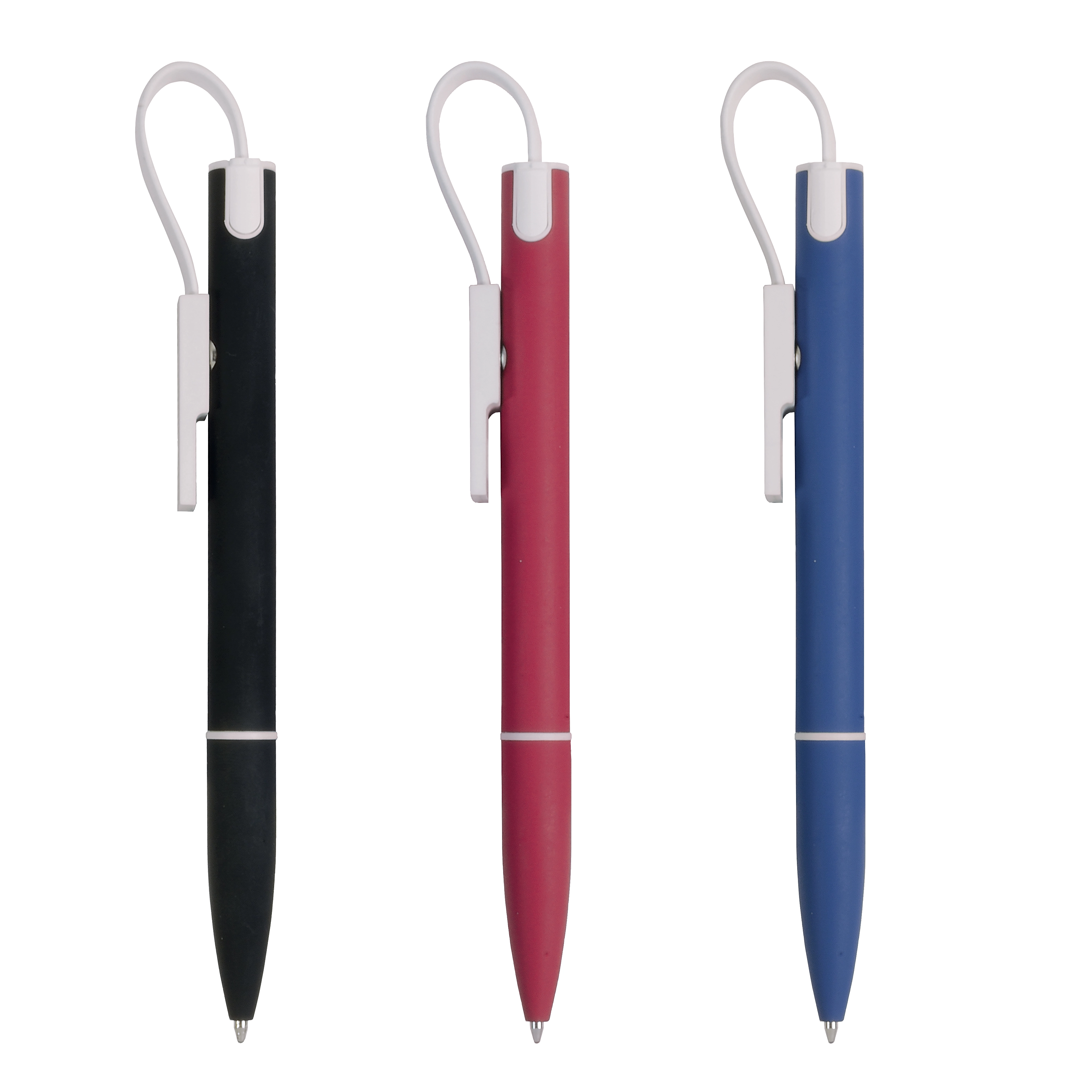 Immagine Penna twist in alluminio con clip che si trasforma in cavo di ricarica USB/Lightning/micro