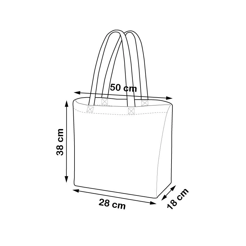 Immagine Shopper in R-PET laminato con soffietto alla base - manici lunghi in poliestere