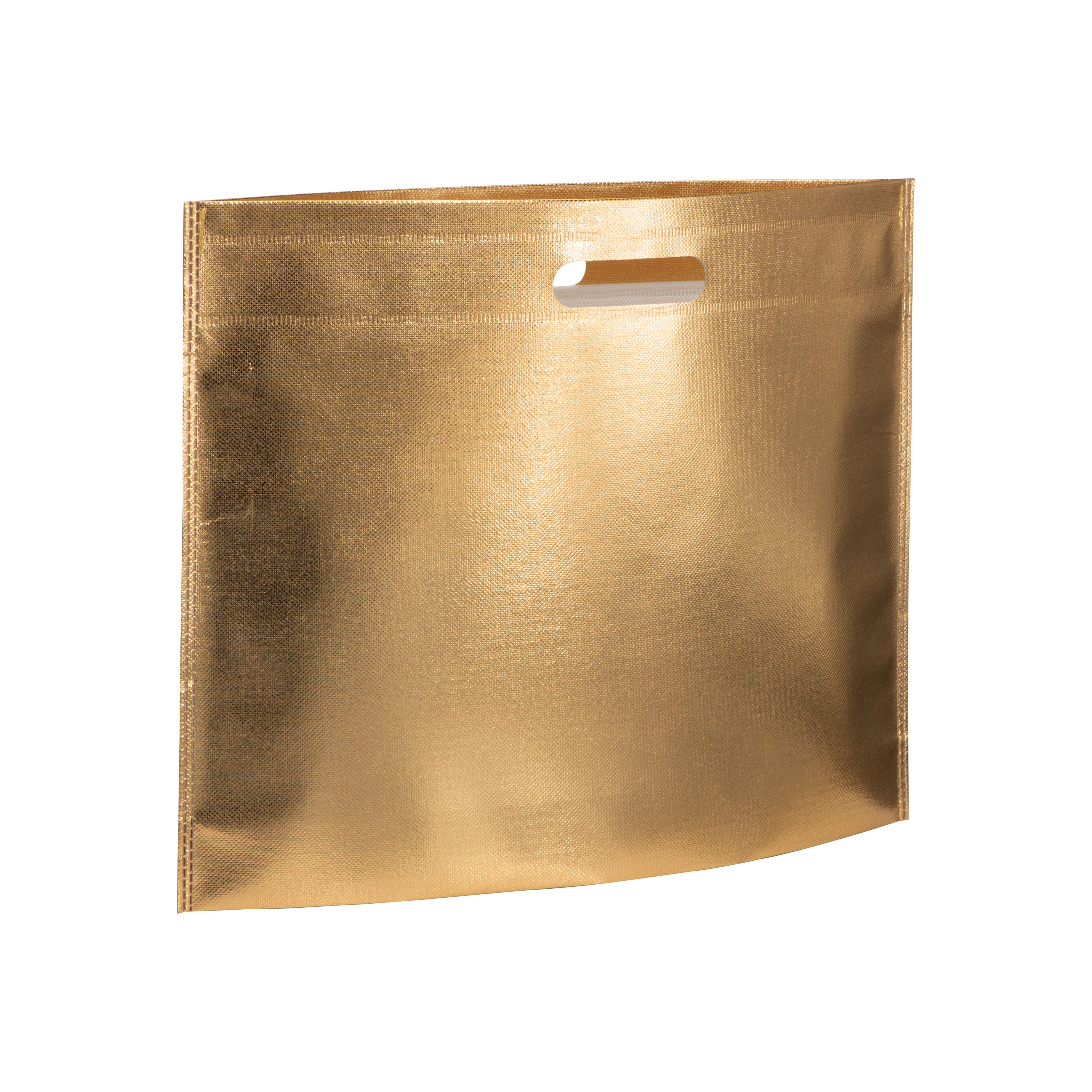 Immagine Shopper in TNT laminato metallizzata, manici corti