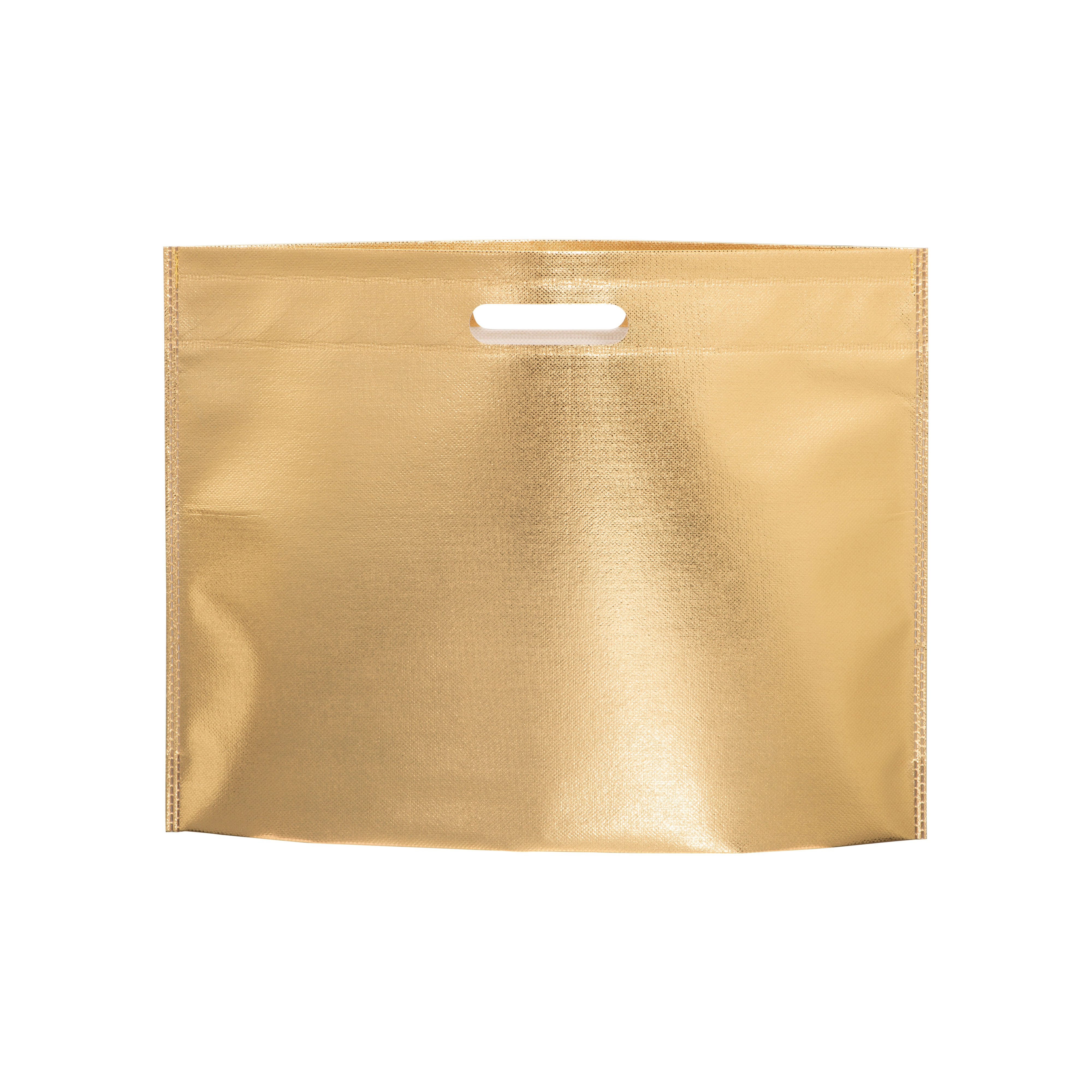 Immagine Shopper in TNT laminato metallizzata, manici corti