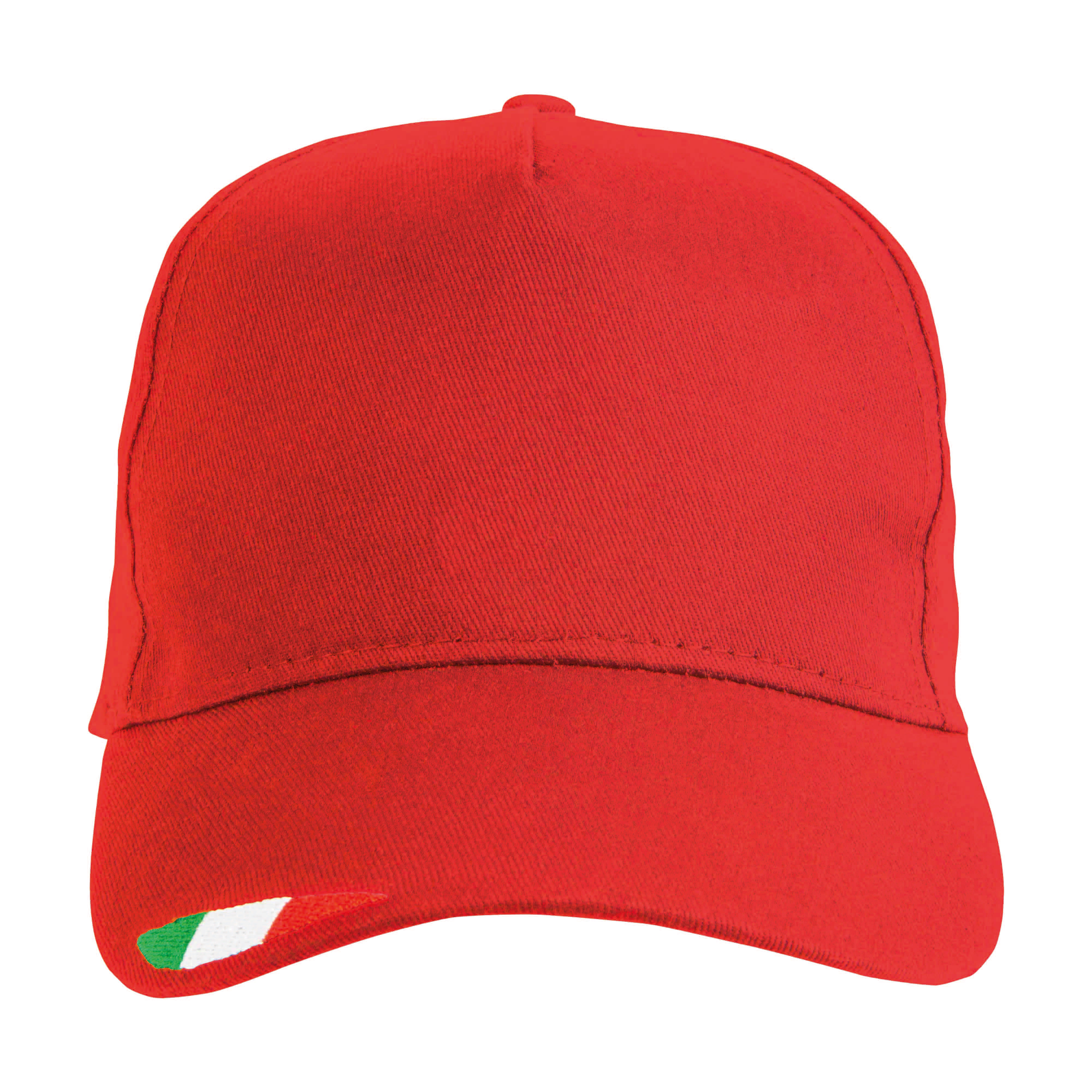 Immagine Cappellino in cotone, 5 pannelli con ricamo tricolore