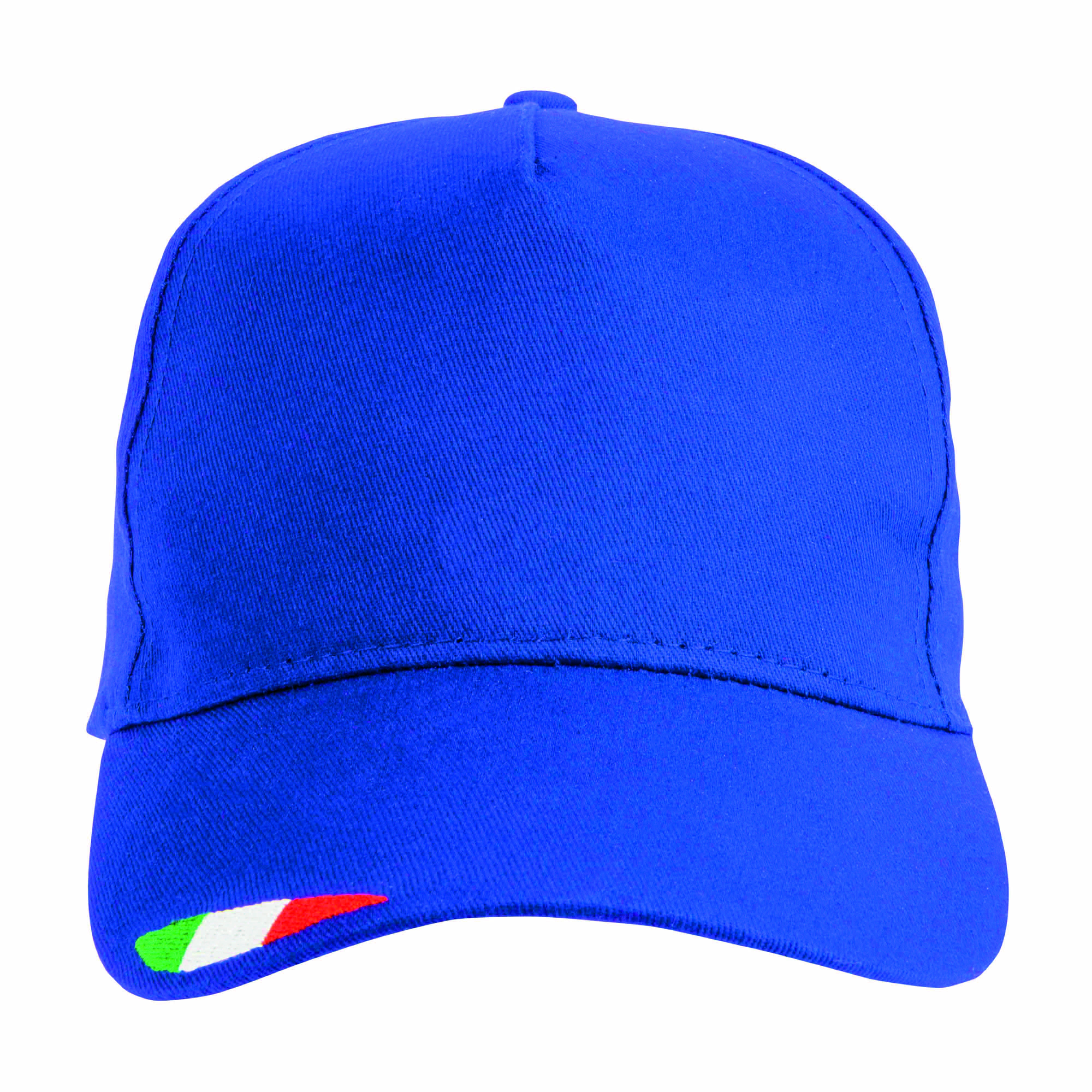 Immagine Cappellino in cotone, 5 pannelli con ricamo tricolore