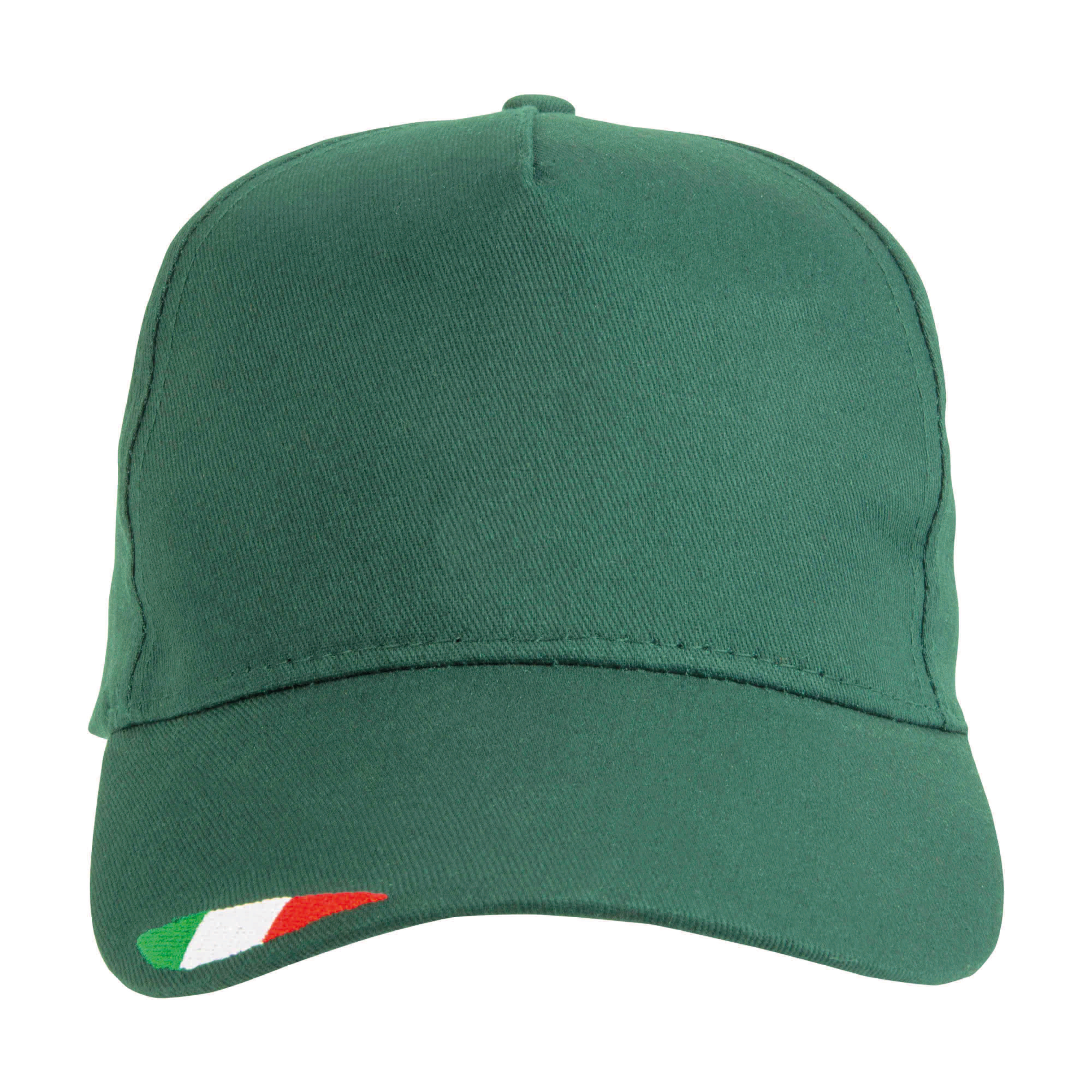Immagine Cappellino in cotone, 5 pannelli con ricamo tricolore