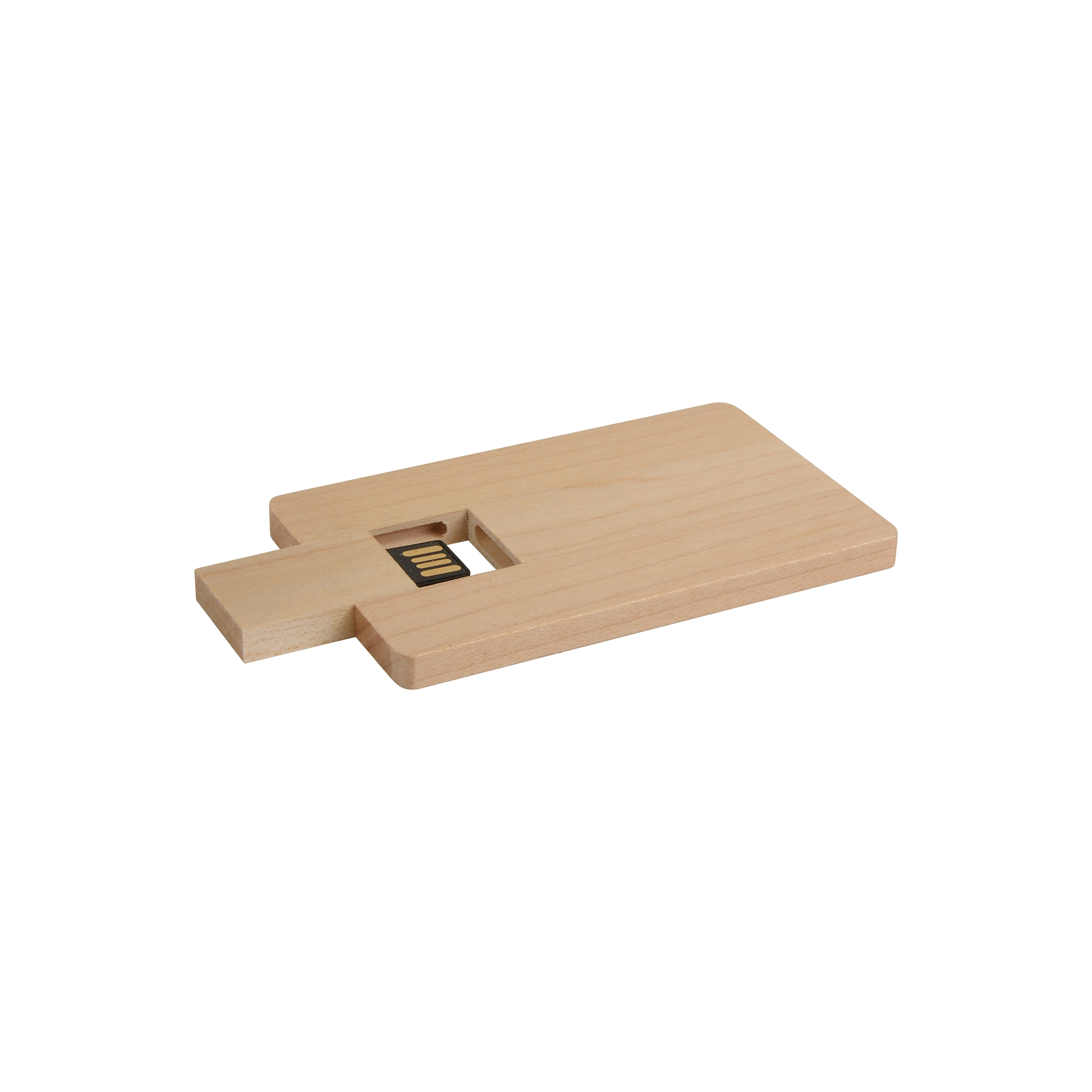 Immagine Chiavetta USB 4GB a forma di tessera in legno.