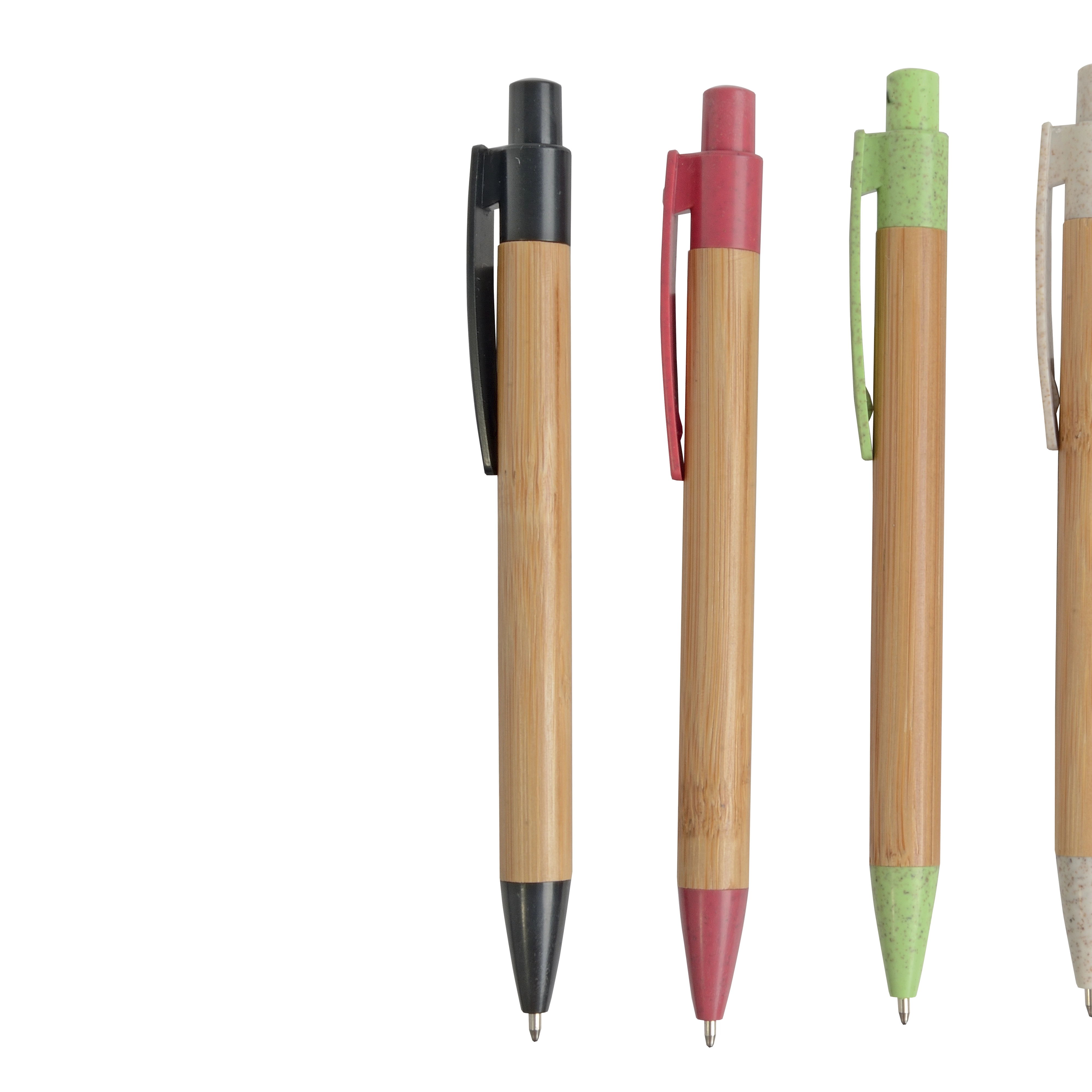 Immagine Penna a scatto in bambù con particolari in paglia di grano (50%) e PP (50%)