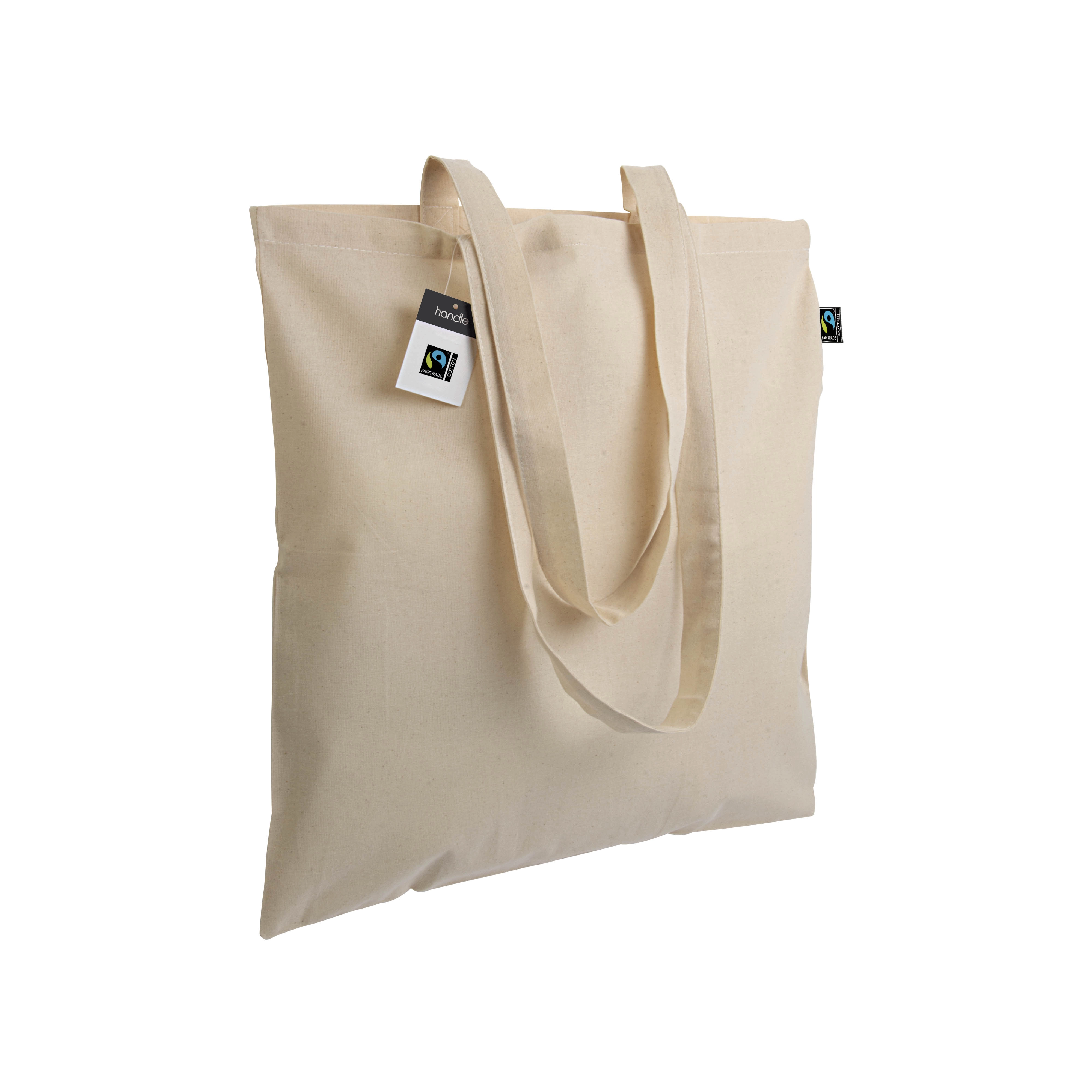 Immagine Shopper certificata Fairtrade® in cotone 140g/m2, manici lunghi