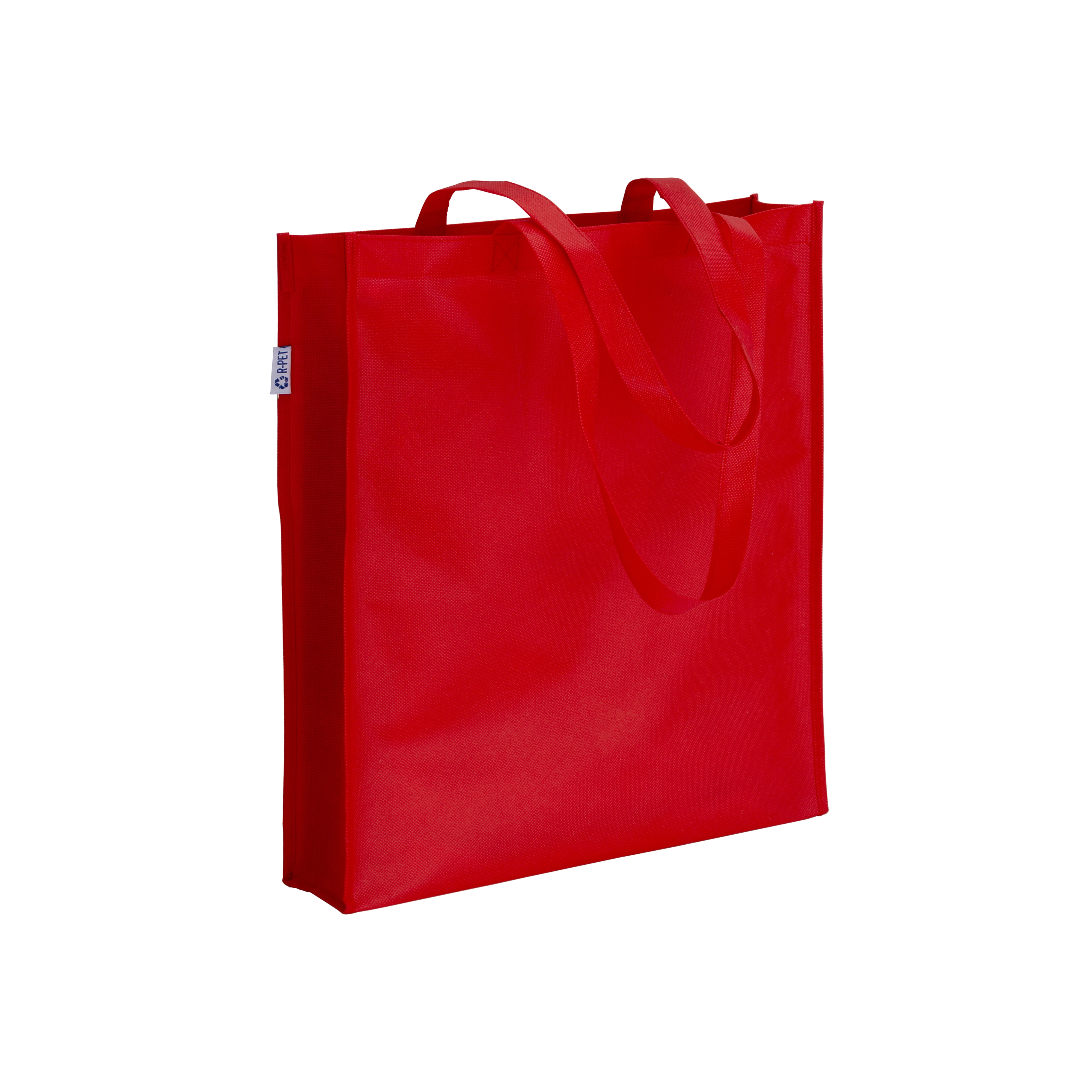 Immagine Shopper in R-pet 80 g/m2 con soffietto e manici lunghi