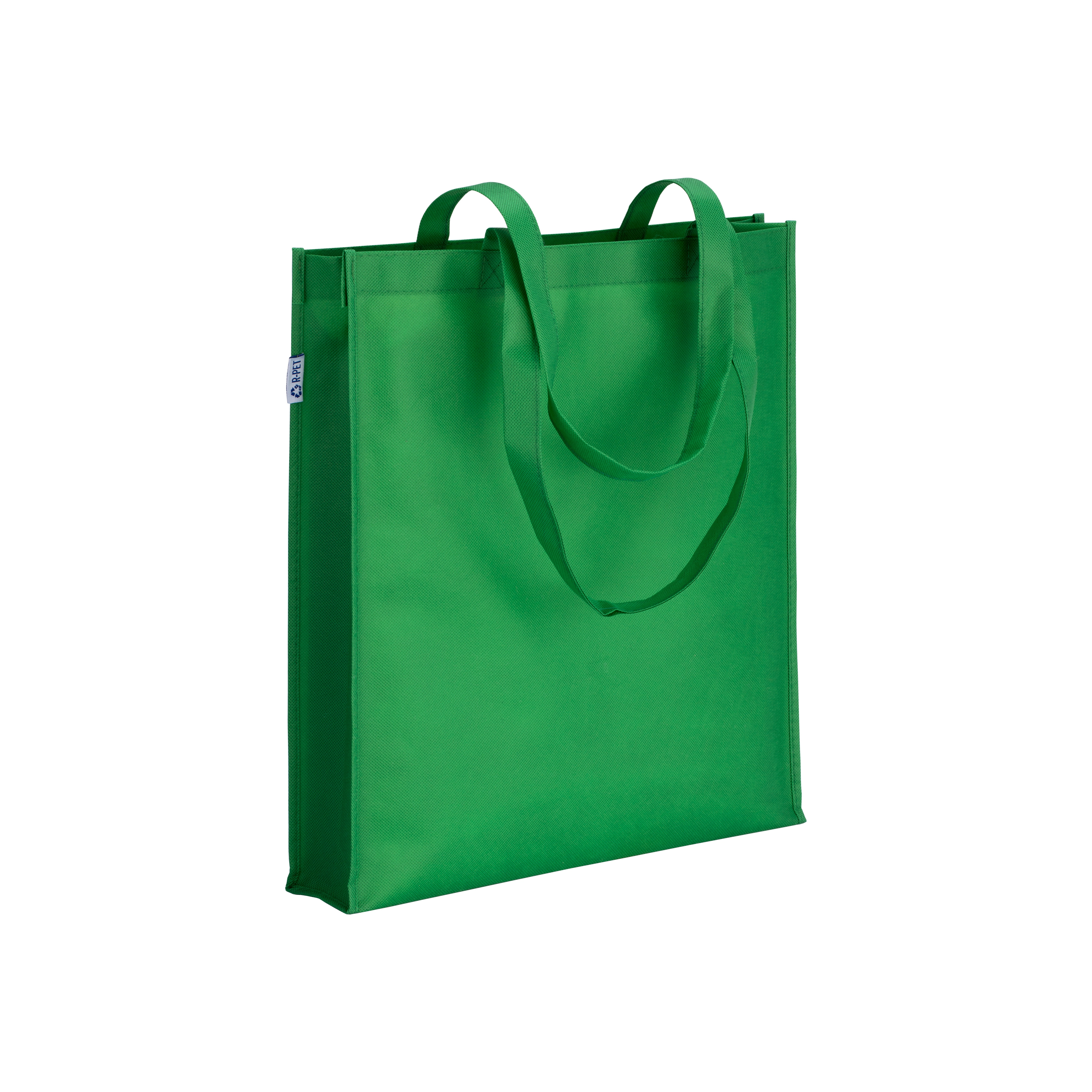 Immagine Shopper in R-pet 80 g/m2 con soffietto e manici lunghi