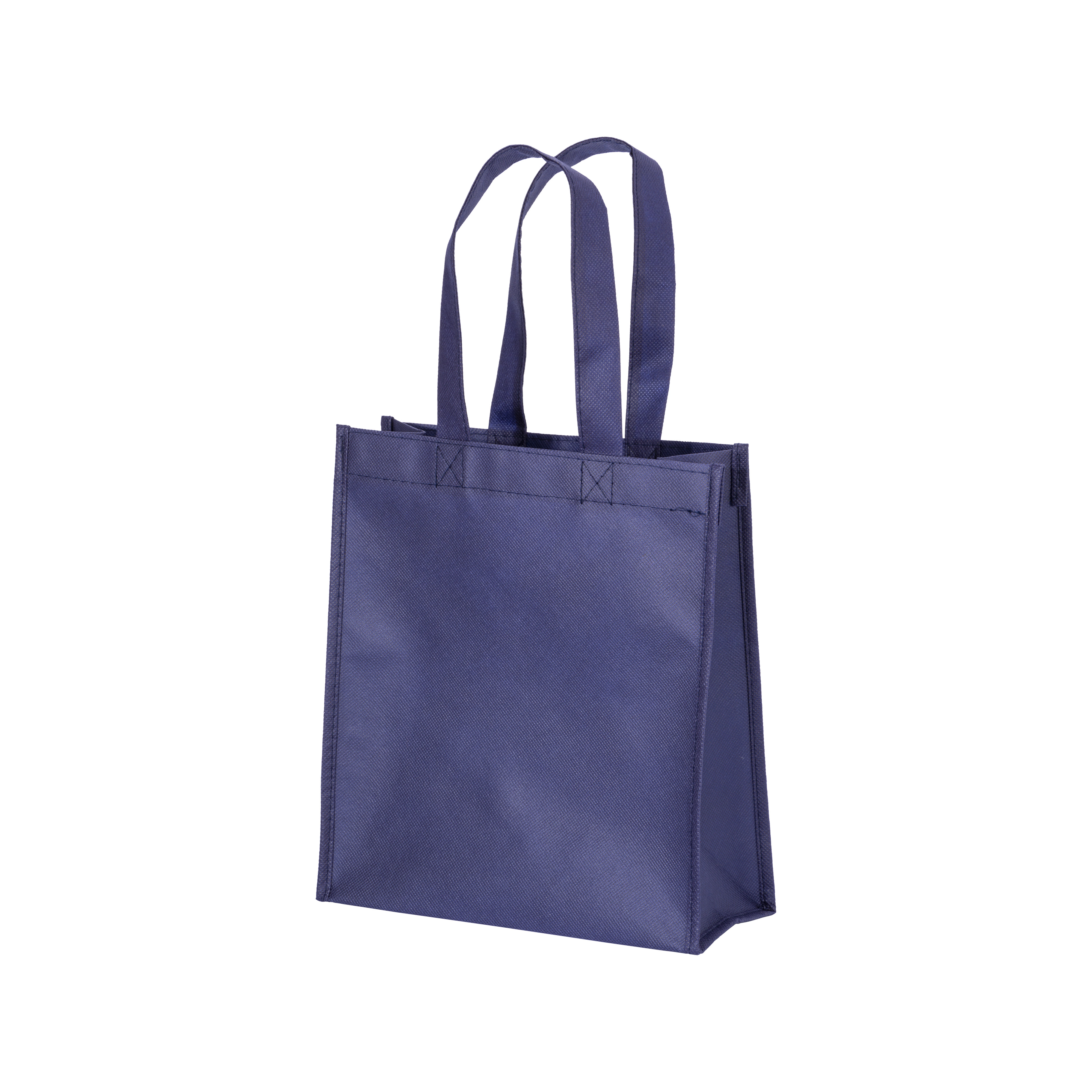 Immagine Shopper mini con soffietto in R-pet 80 g/m2 con soffietto, manici corti