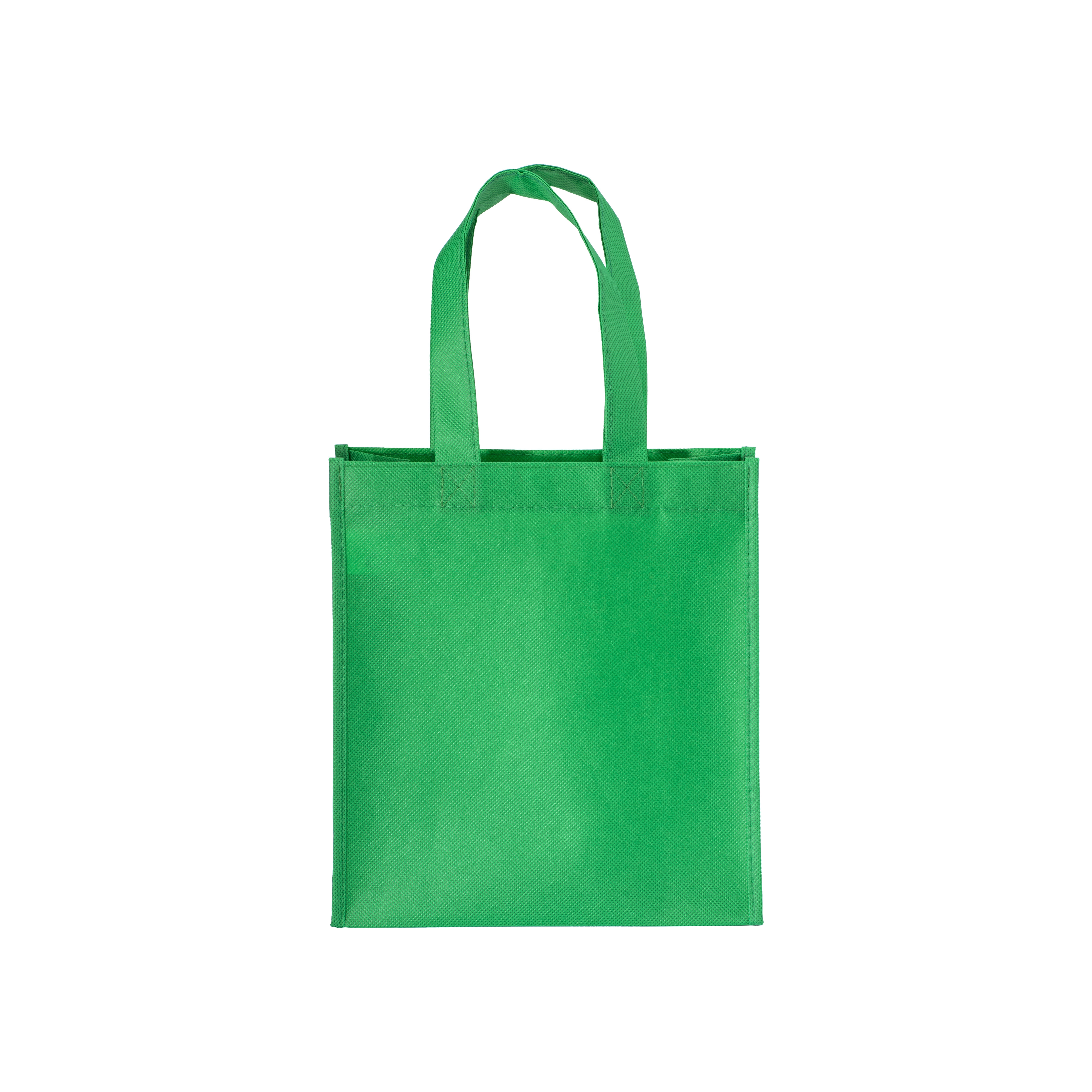 Immagine Shopper mini con soffietto in R-pet 80 g/m2 con soffietto, manici corti