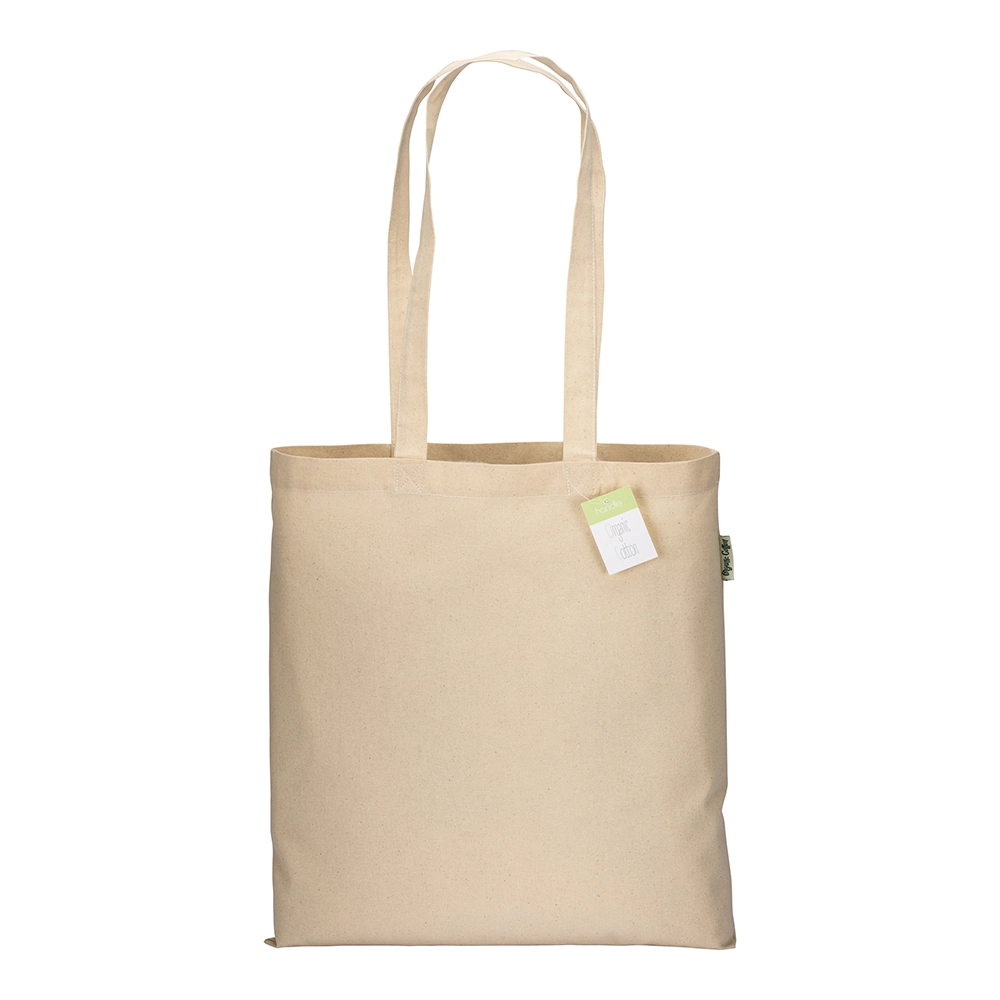 Immagine Shopper in cotone biologico 190 g/m2, manici lunghi
