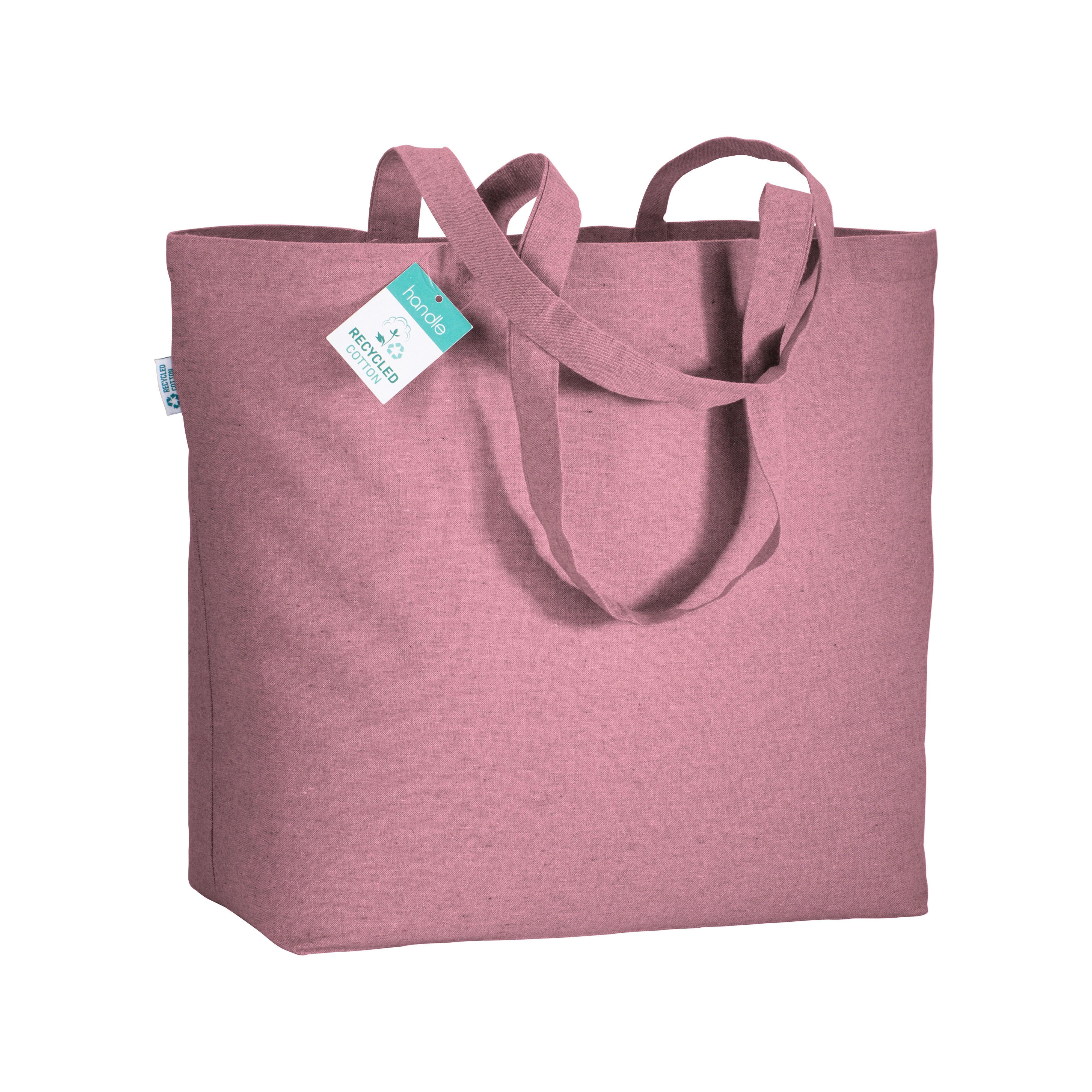 Immagine Shopper in cotone riciclato 190 g/m2 con soffietto alla base, manici lunghi