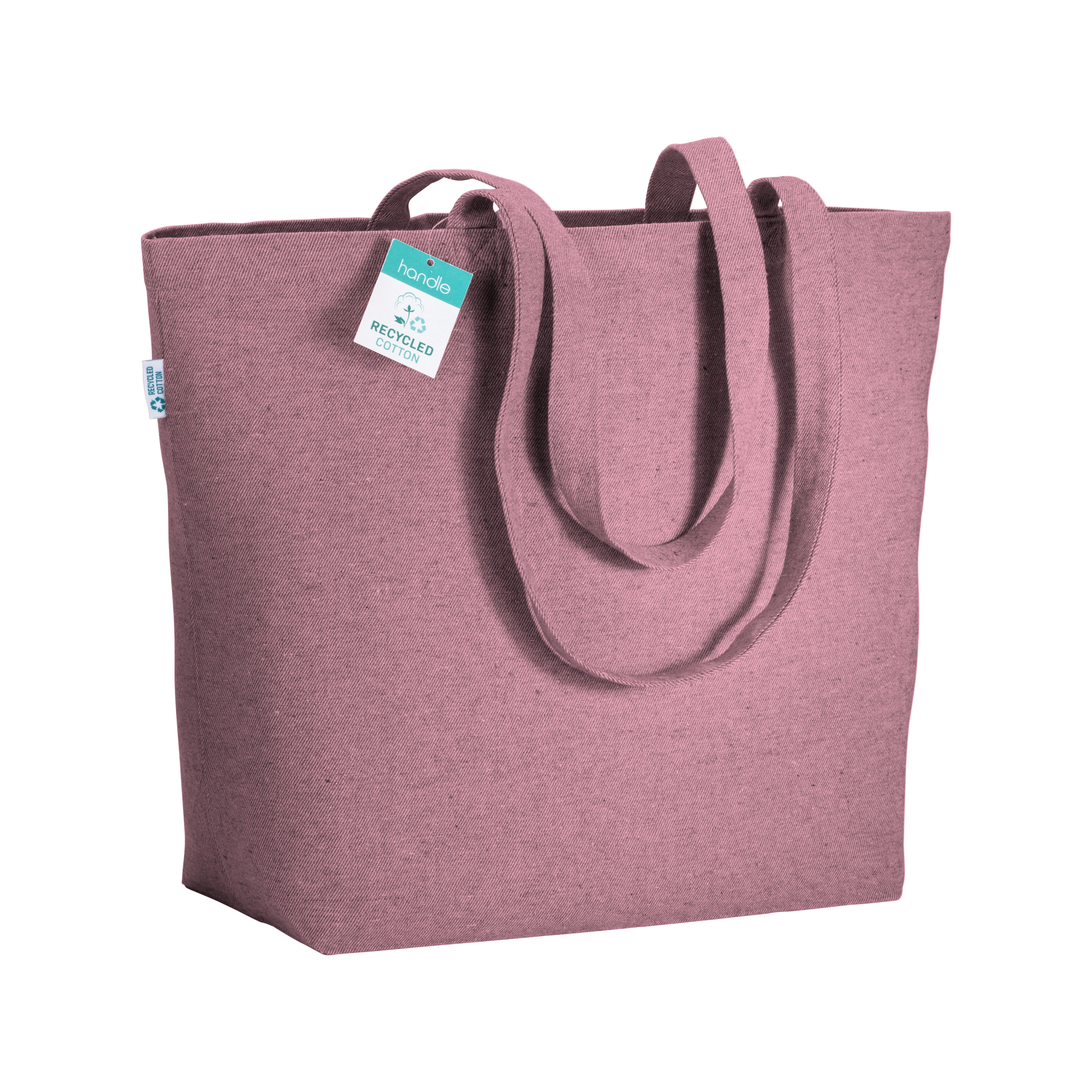 Immagine Shopper con soffietto alla base in cotone riciclato 280 g/m2, manici lunghi