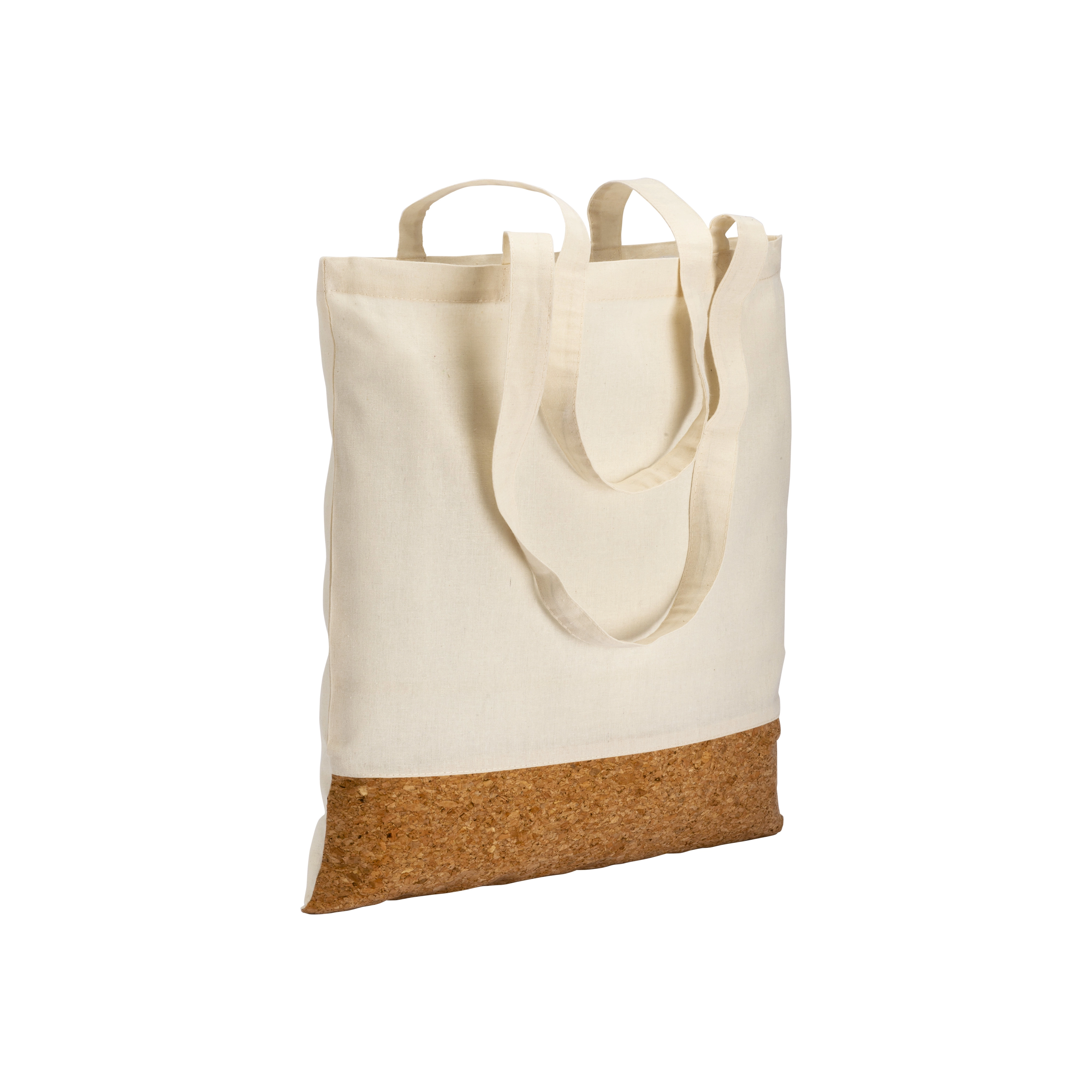 Immagine Shopper in cotone 135 g/m2, base in sughero, manici lunghi