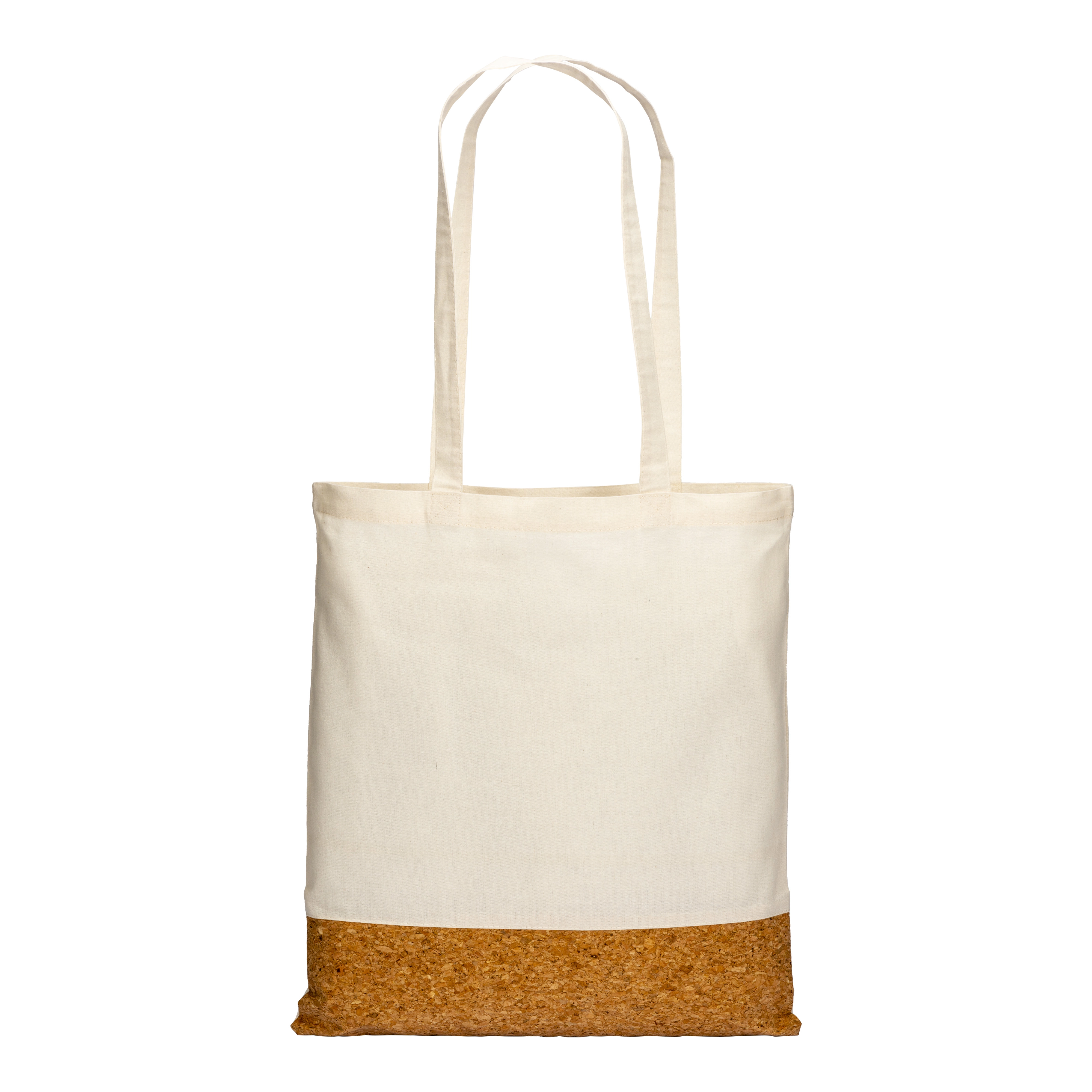 Immagine Shopper in cotone 135 g/m2, base in sughero, manici lunghi