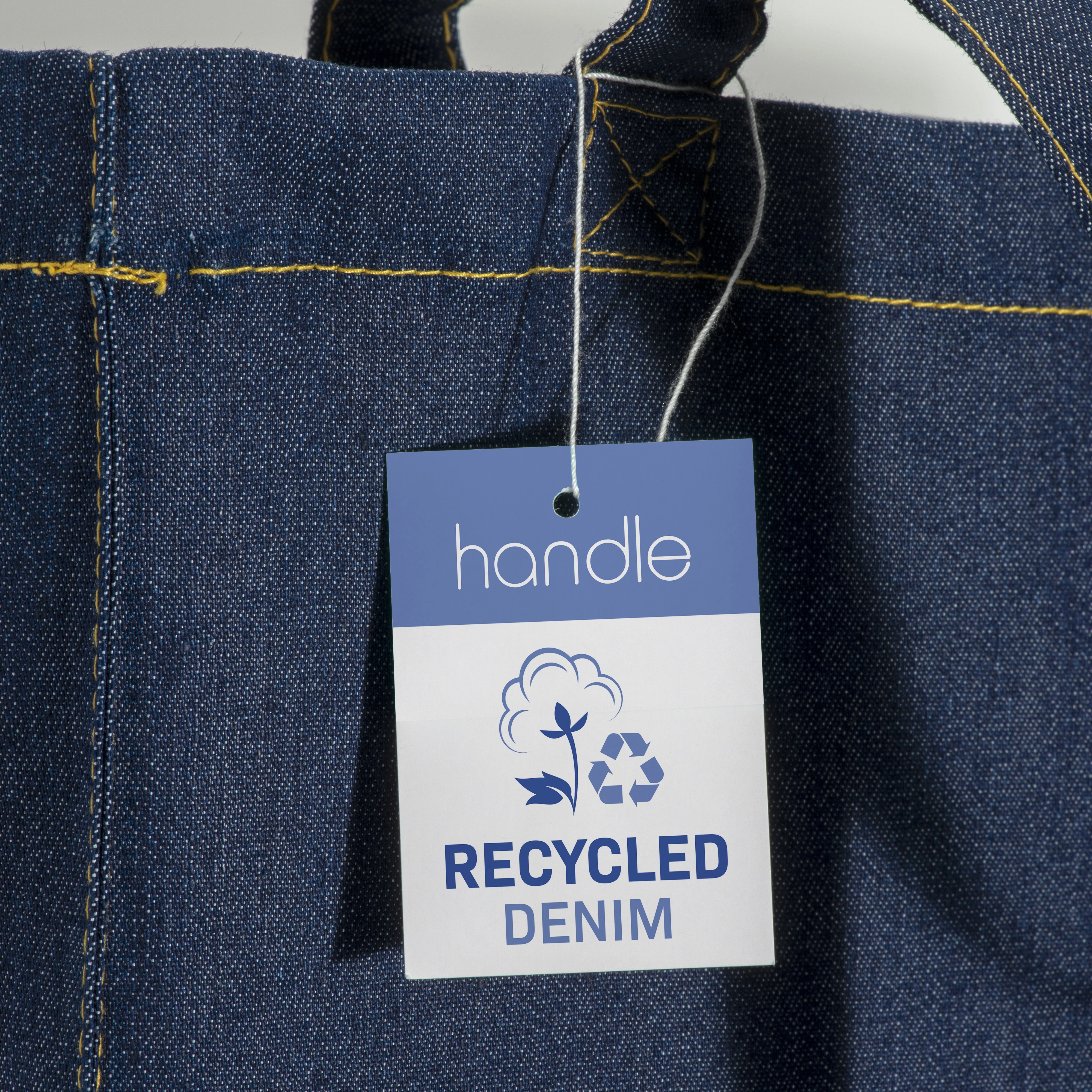 Immagine Shopper in cotone denim riciclato 180 gr/m2, manici lunghi