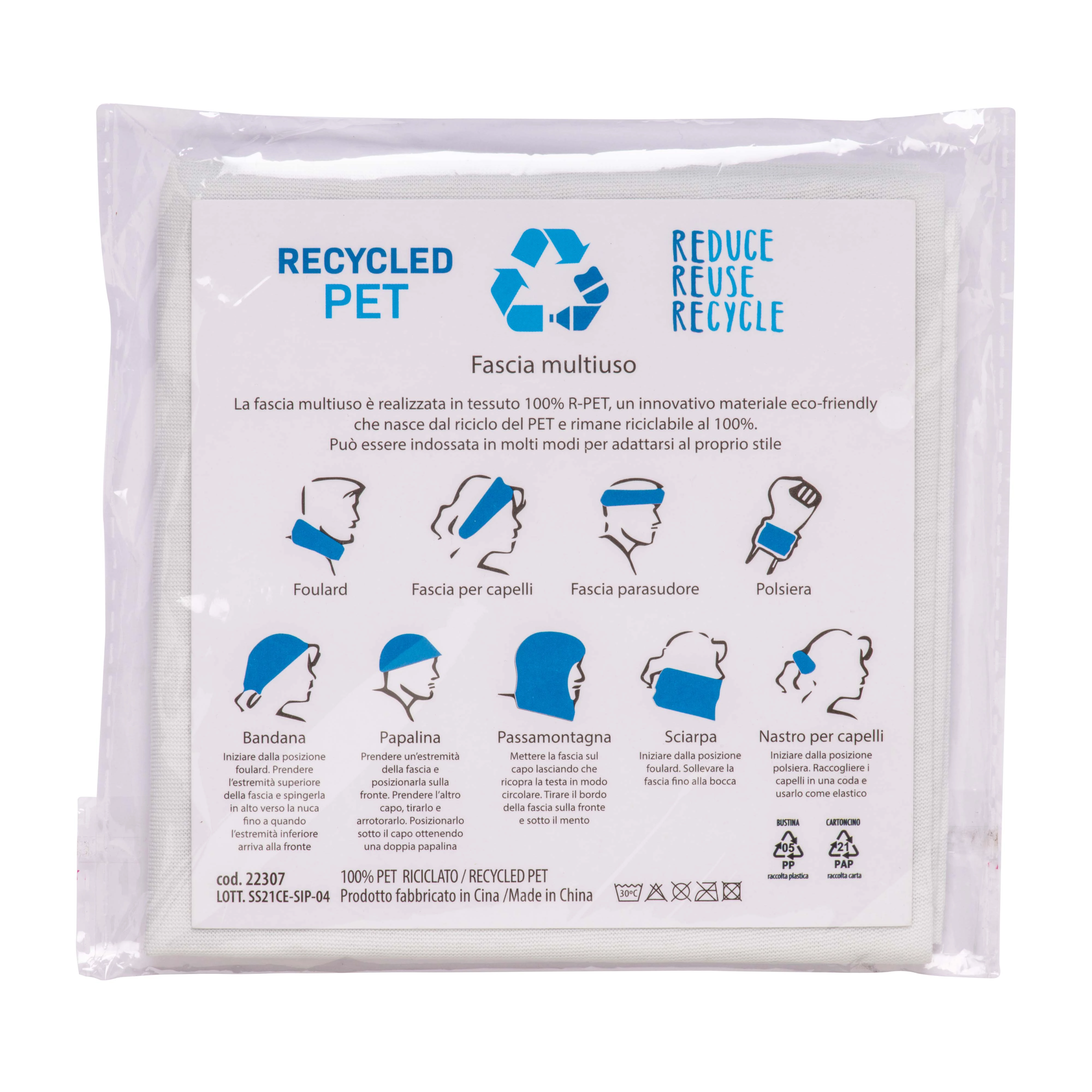 Immagine Bandana multiuso tubolare R-pet in tessuto elastico