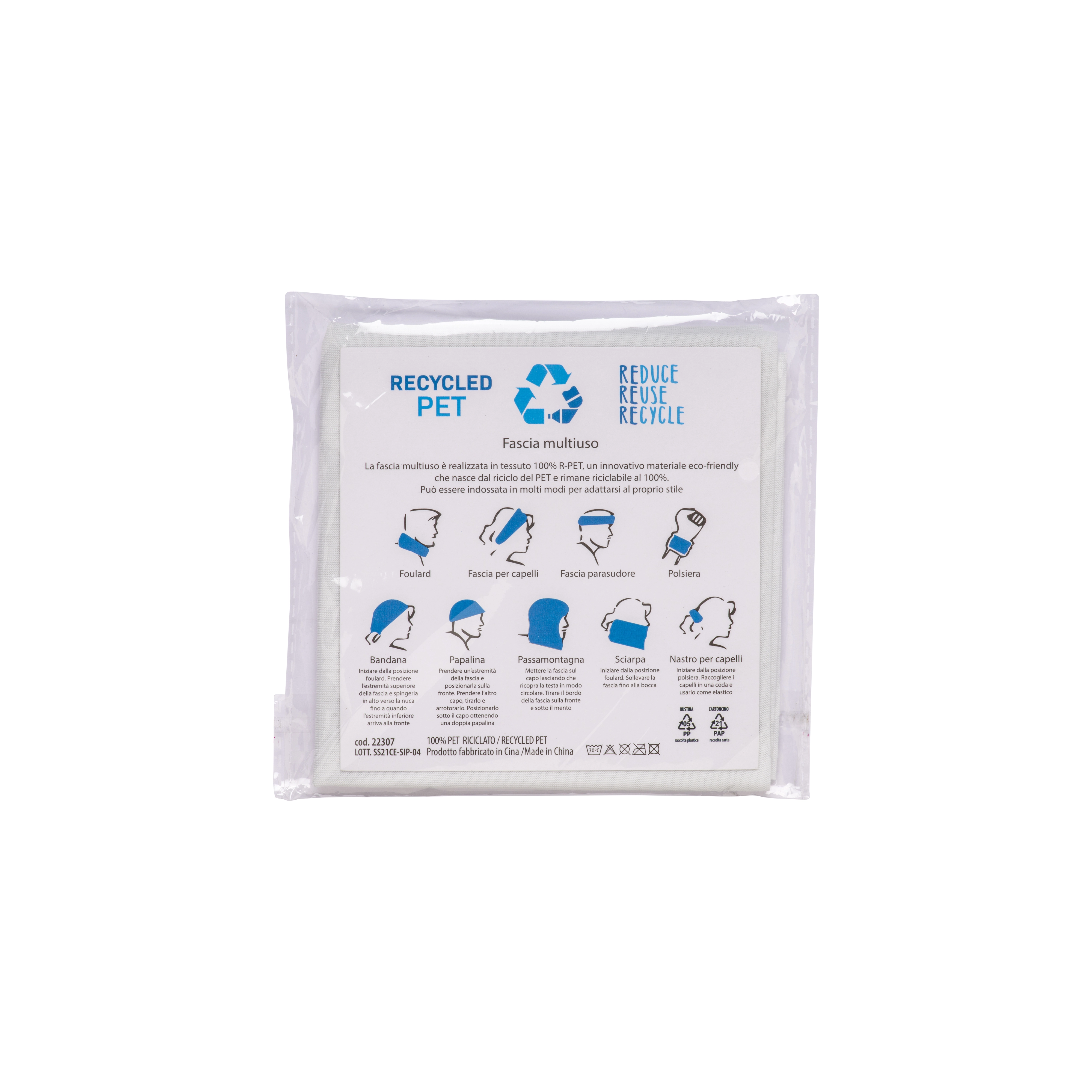 Immagine Bandana multiuso tubolare R-pet in tessuto elastico