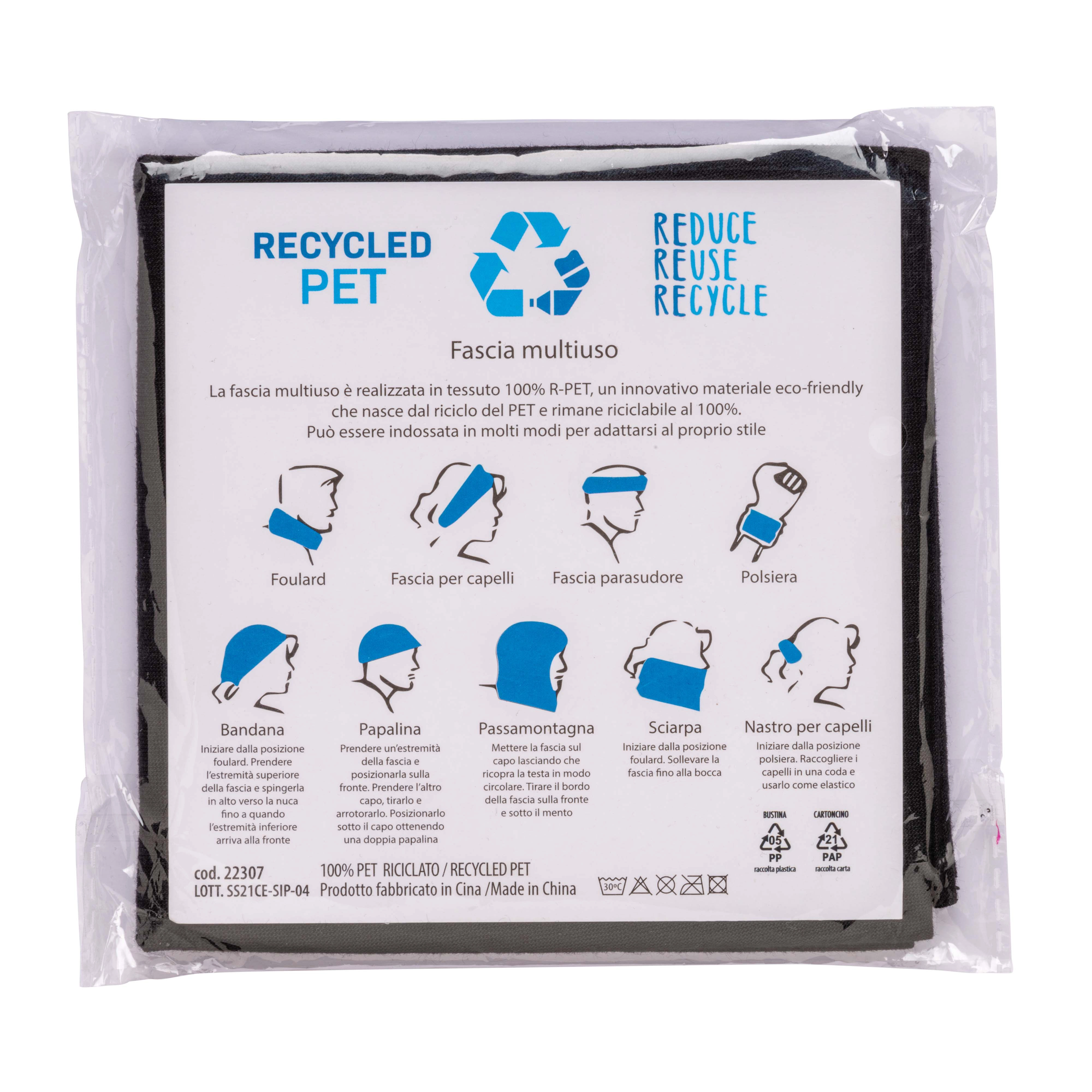 Immagine Bandana multiuso tubolare R-pet in tessuto elastico