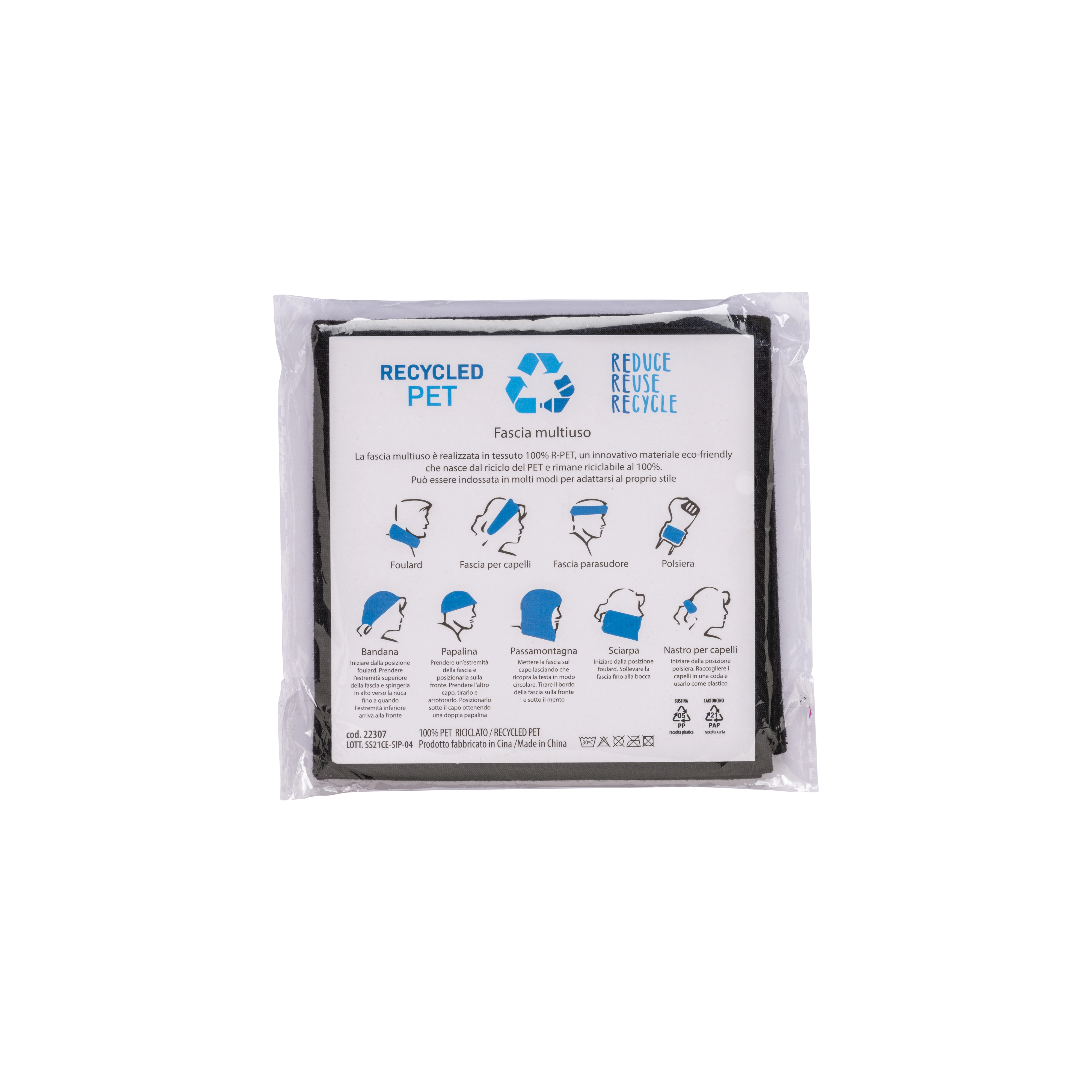 Immagine Bandana multiuso tubolare R-pet in tessuto elastico