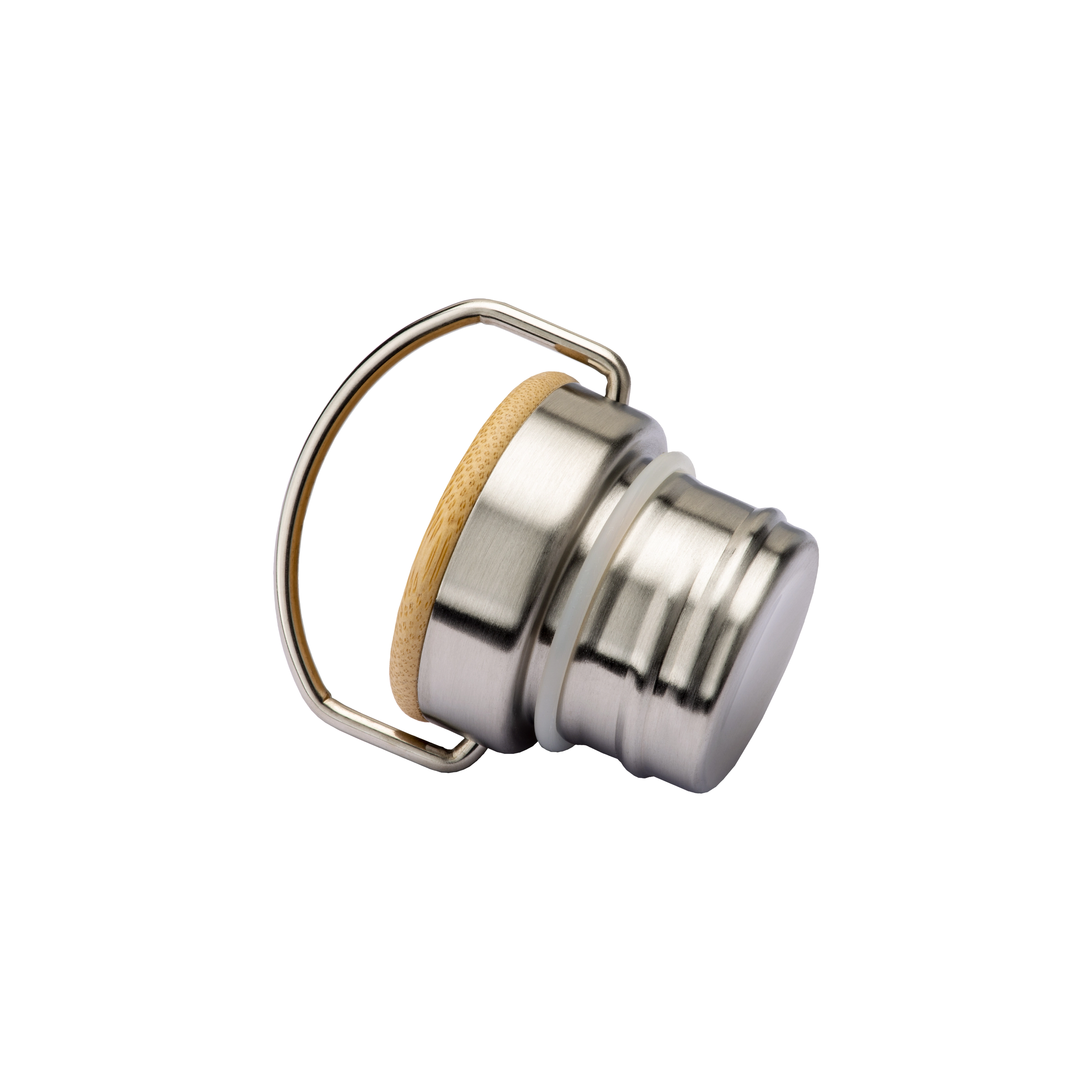 Immagine Thermos in acciaio inossidabile con doppia parete isolante con tappo in bambú