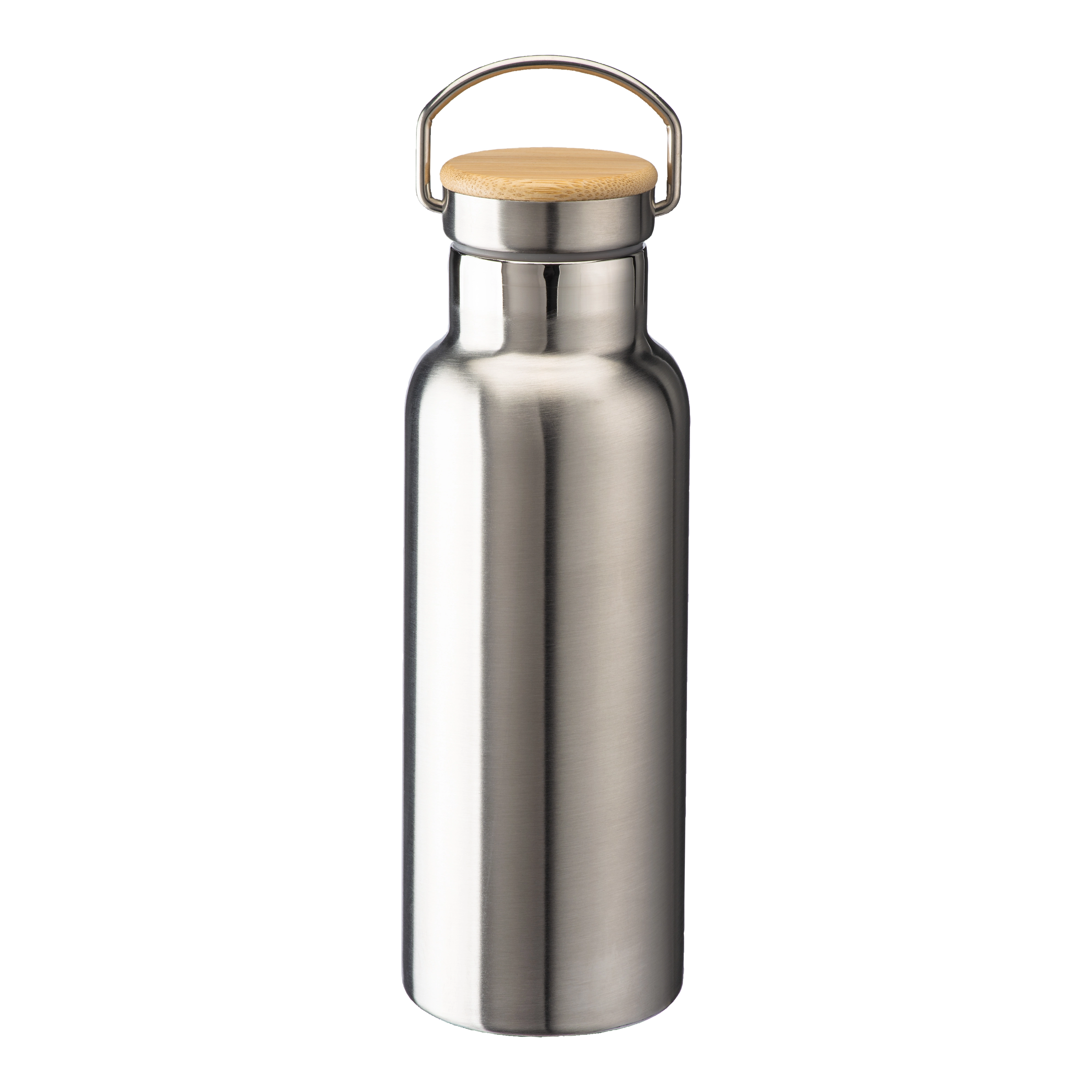 Immagine Thermos in acciaio inossidabile (500 ml) con doppia parete isolante e tappo in bambù