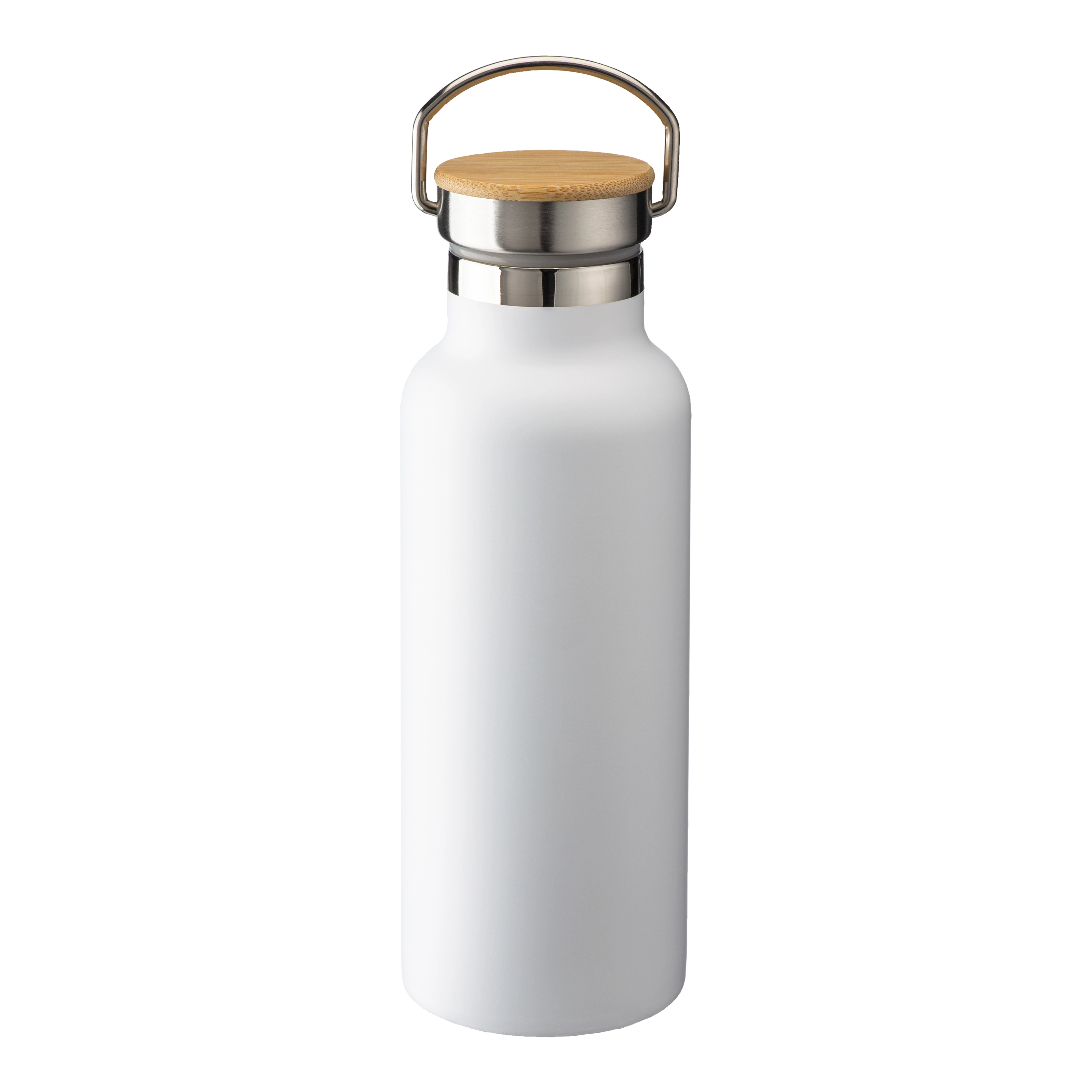 Immagine Thermos in acciaio inossidabile (500 ml) con doppia parete isolante e tappo in bambù