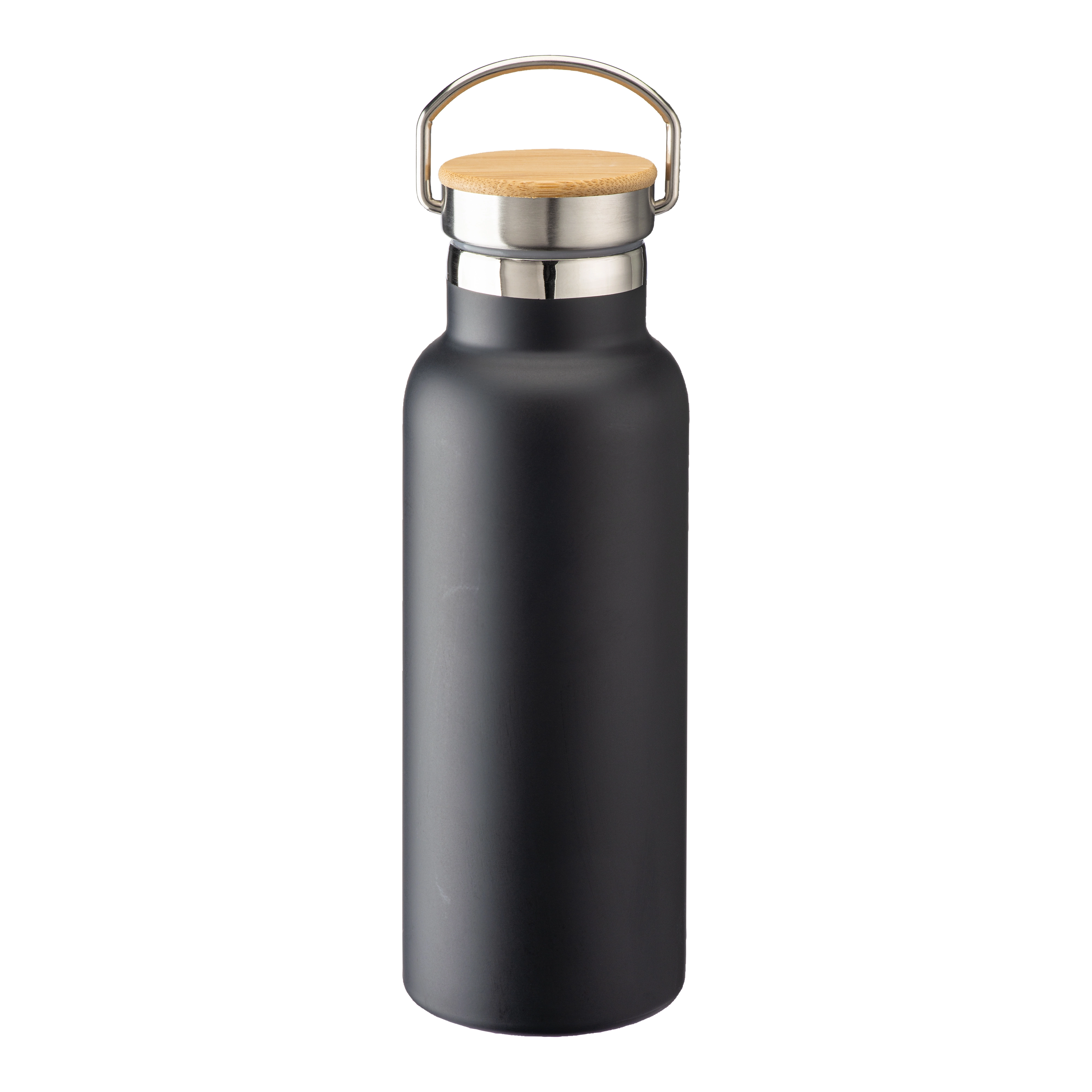 Immagine Thermos in acciaio inossidabile (500 ml) con doppia parete isolante e tappo in bambù
