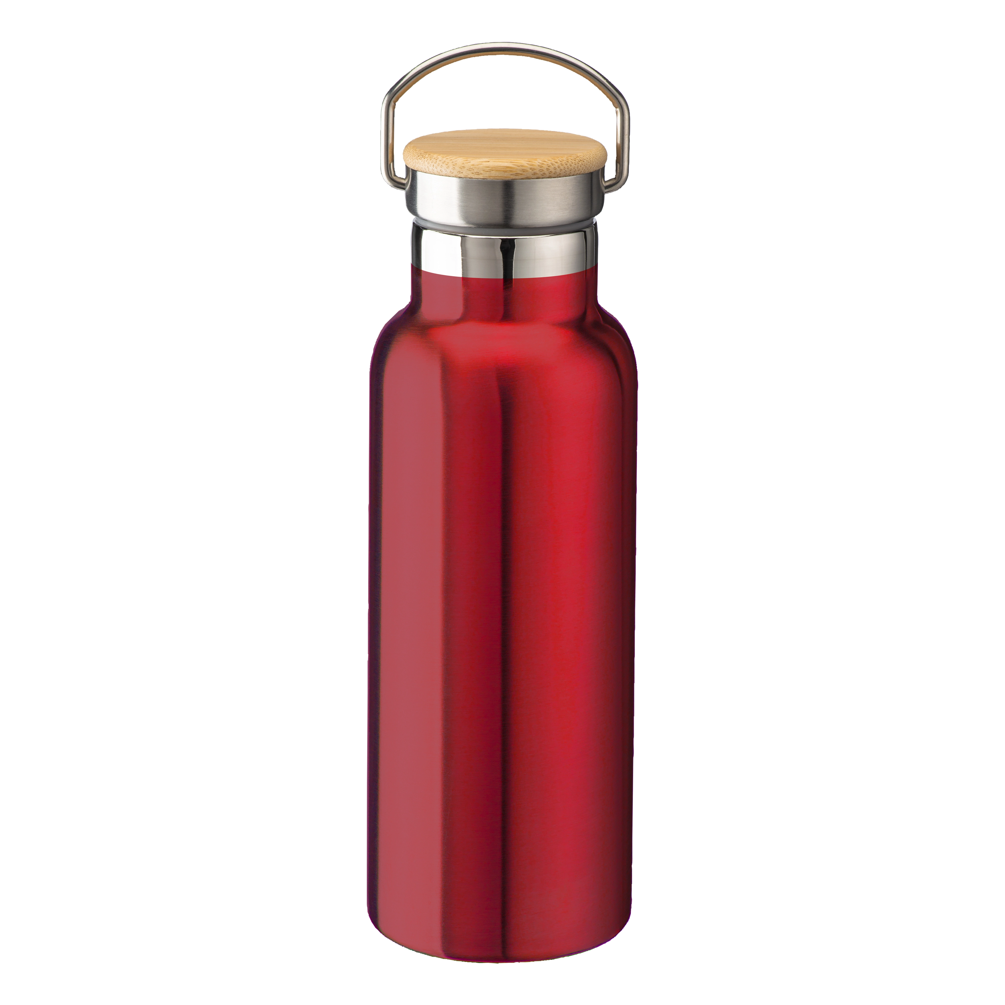 Immagine Thermos in acciaio inossidabile (500 ml) con doppia parete isolante e tappo in bambù