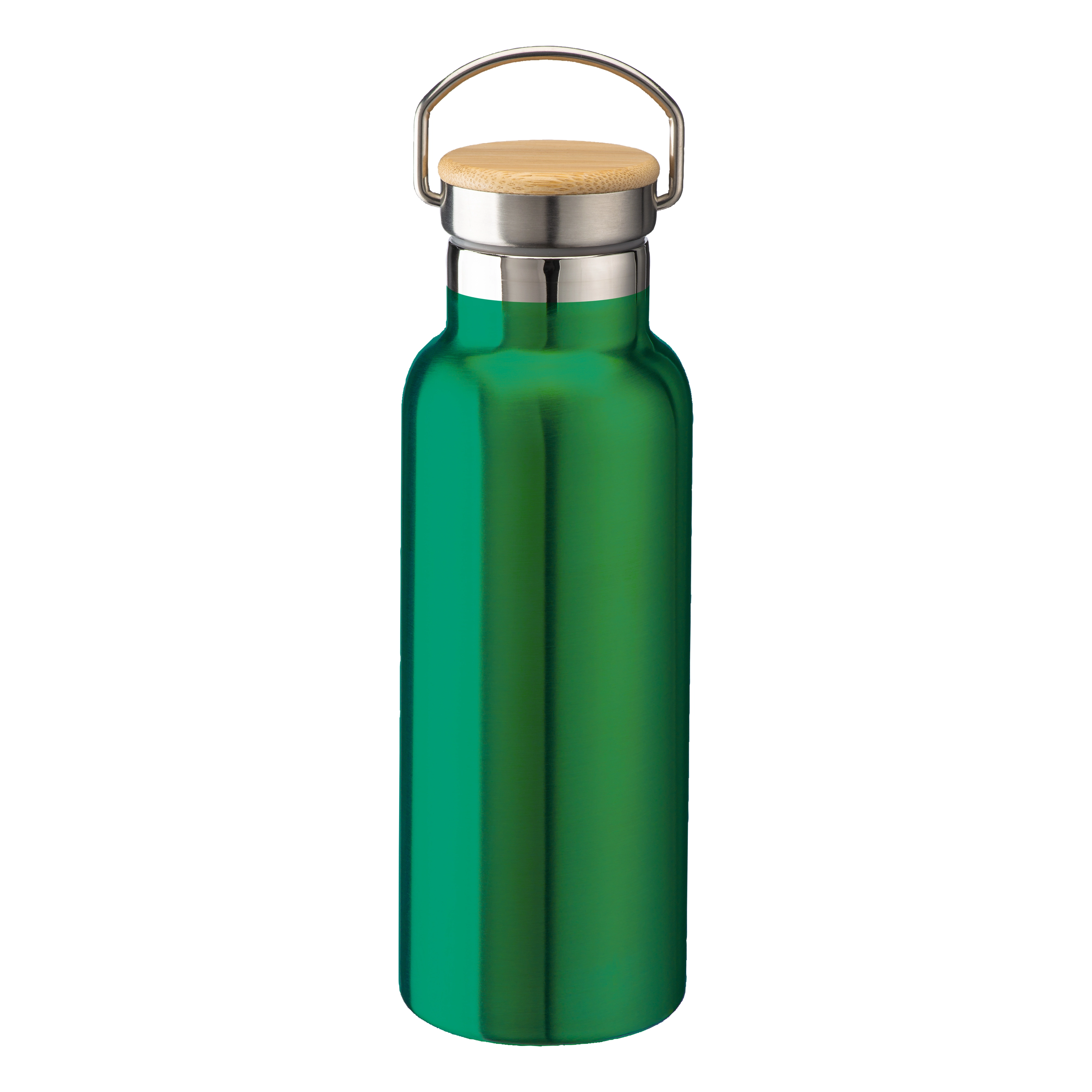 Immagine Thermos in acciaio inossidabile (500 ml) con doppia parete isolante e tappo in bambù