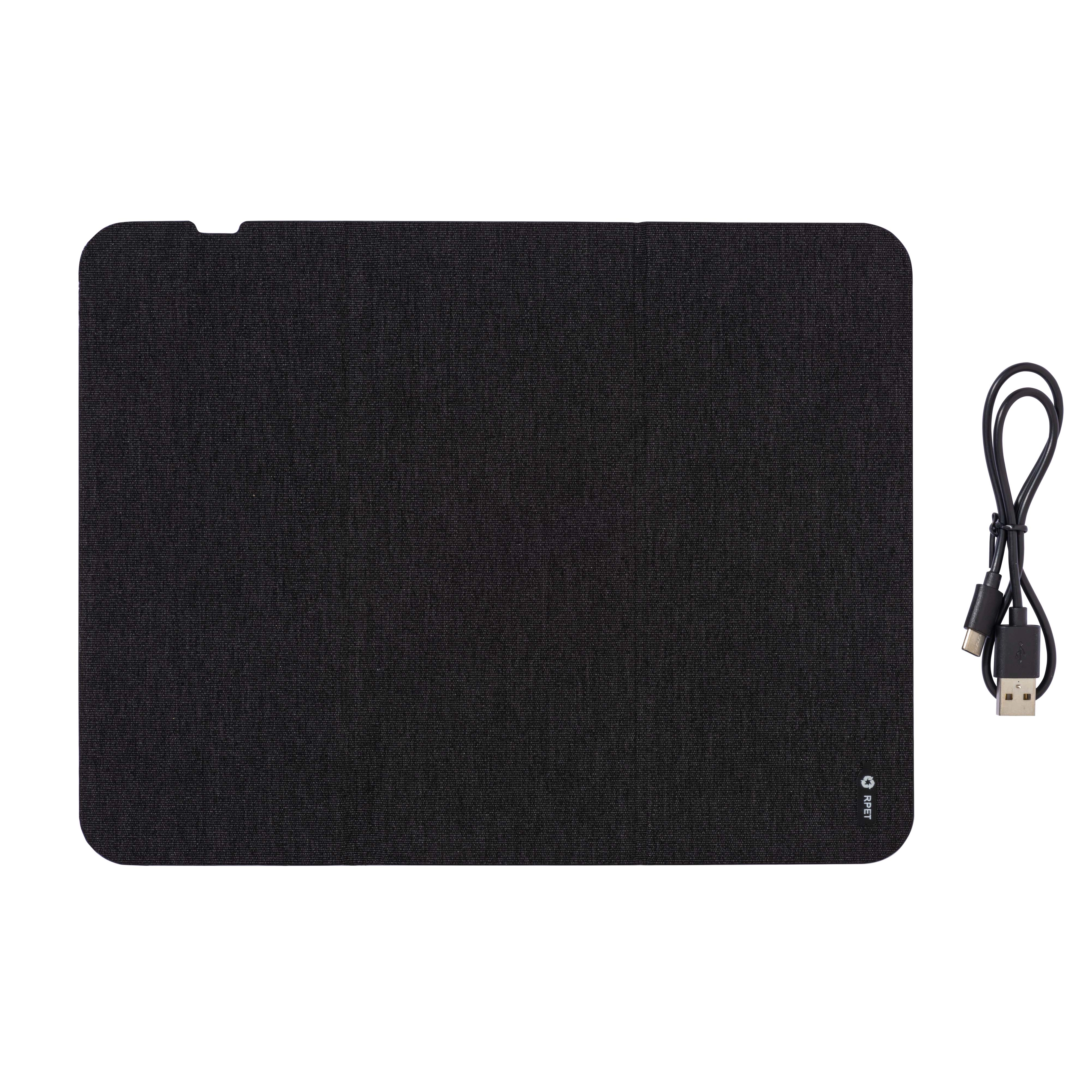 Immagine Mousepad e supporto per cellulare in R-PET, con caricabatterie wireless