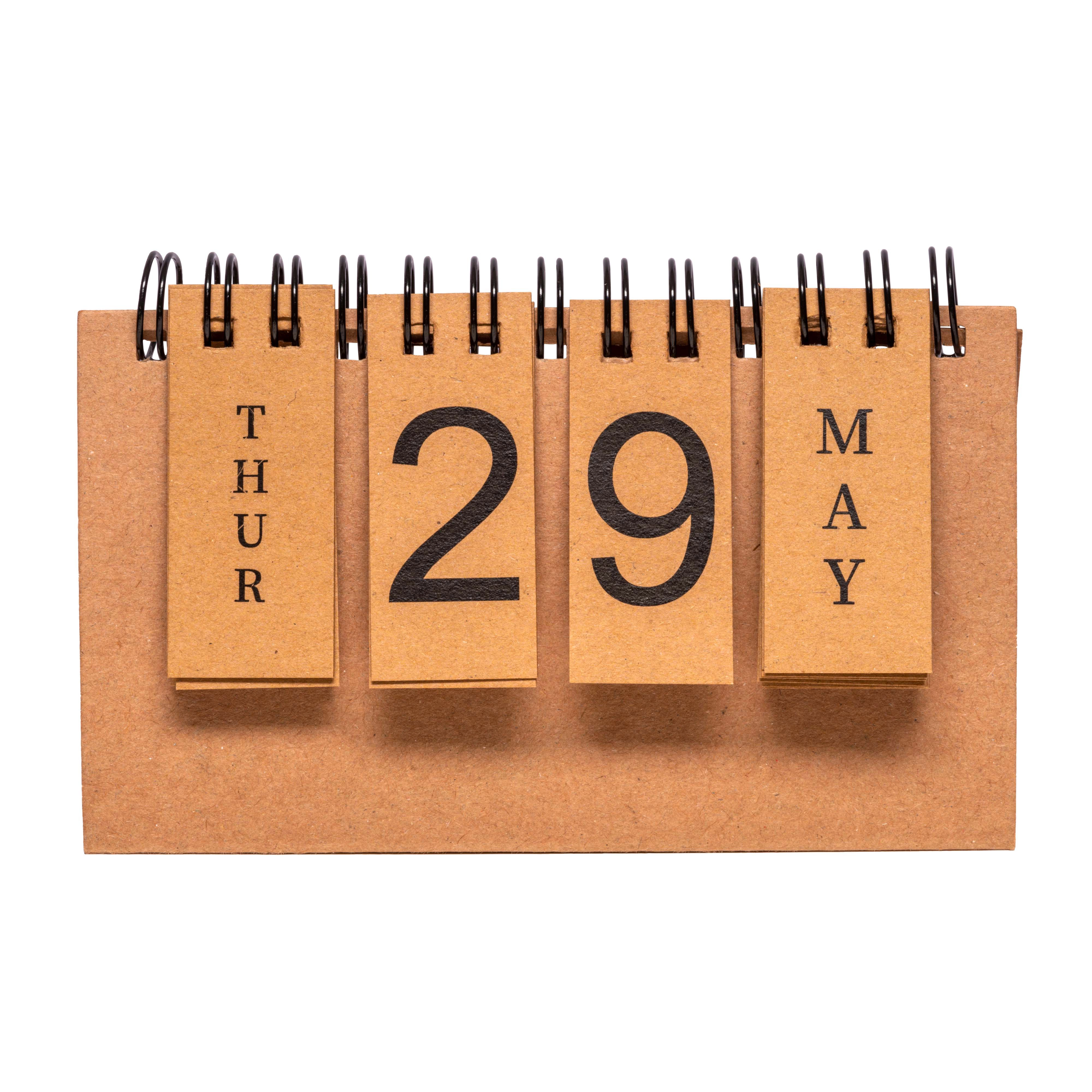 Immagine Calendario perpetuo in cartoncino con spirale (giorni e mesi in inglese)