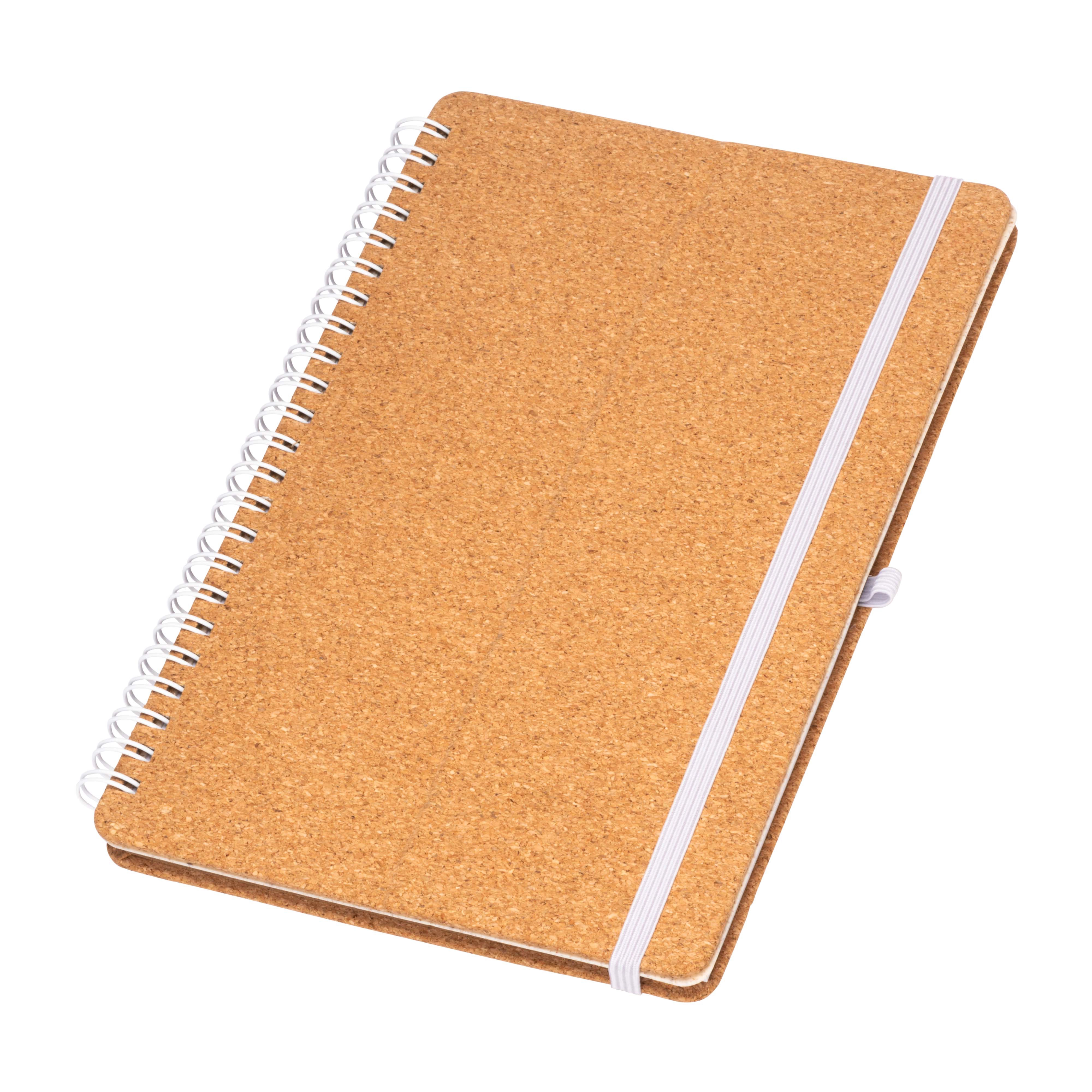 Immagine Quaderno ad anelli in sughero trasformabile in stand portacellulare.